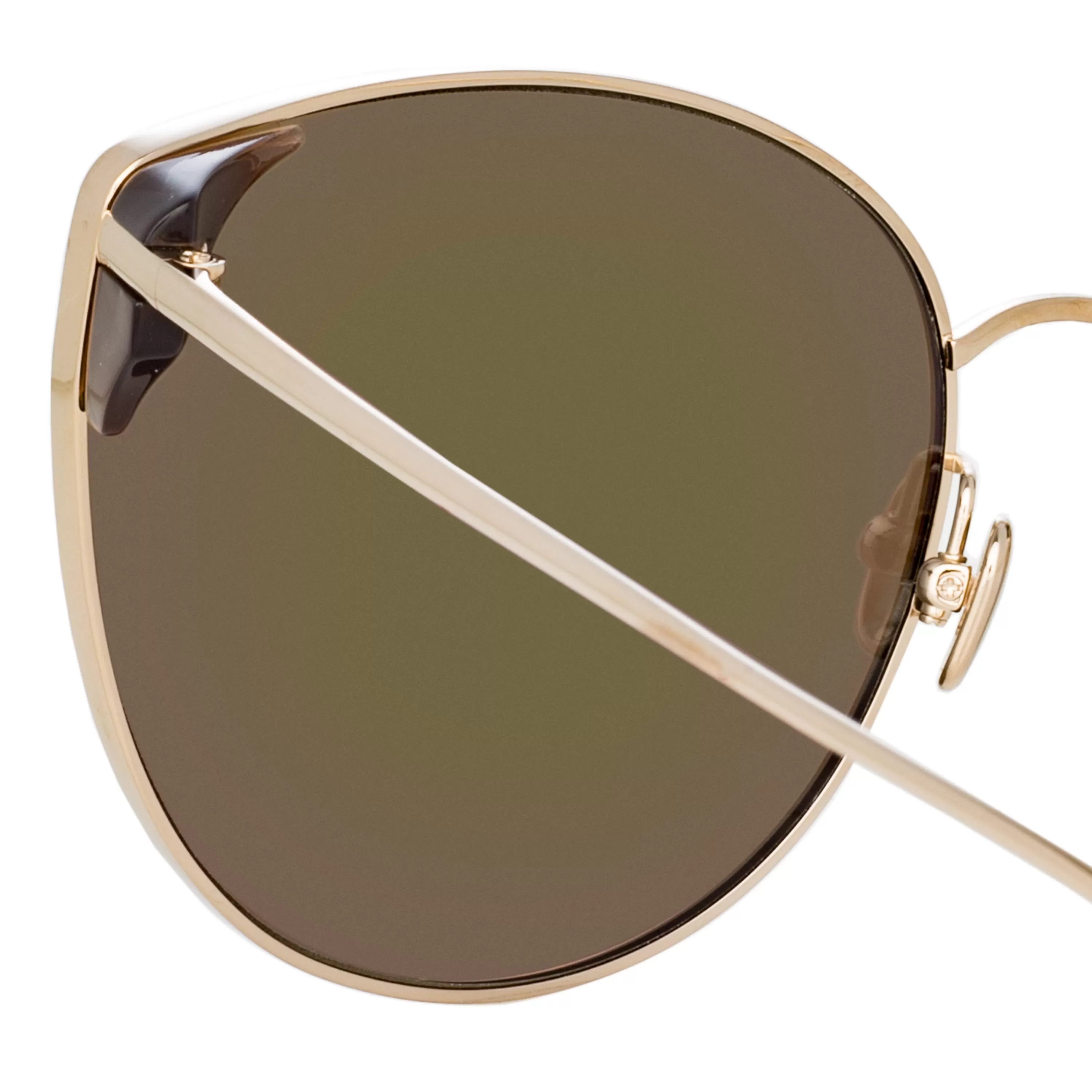 flyer_cat_eye_sunglasses_in_light_gold_and_blue_3.webp LINDA FARROW (U.K.) Flyer Cat Eye Sunglasses in Light Gold and Blue