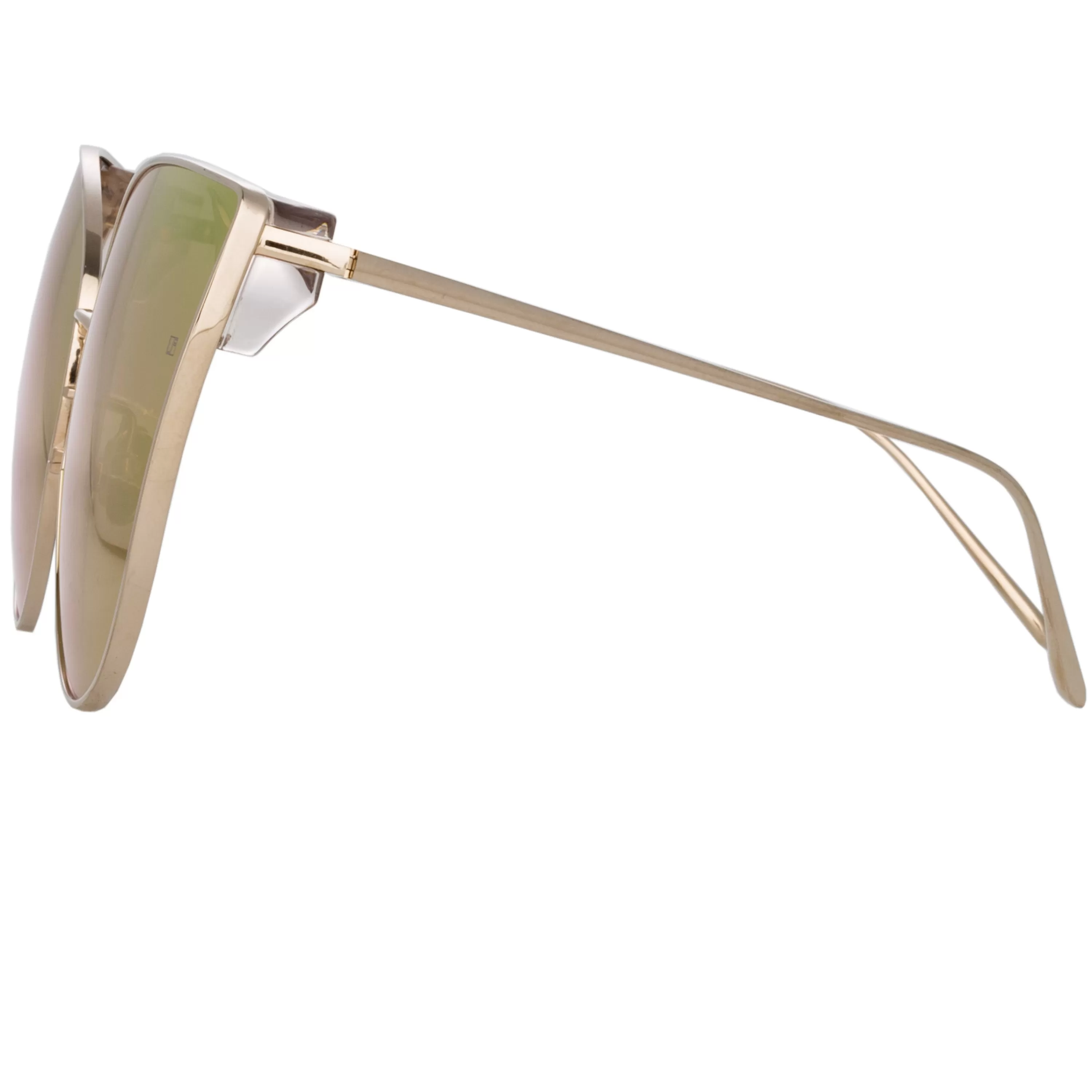 flyer_cat_eye_sunglasses_in_light_gold_and_pink_2.webp LINDA FARROW (U.K.) Flyer Cat Eye Sunglasses in Light Gold and Pink