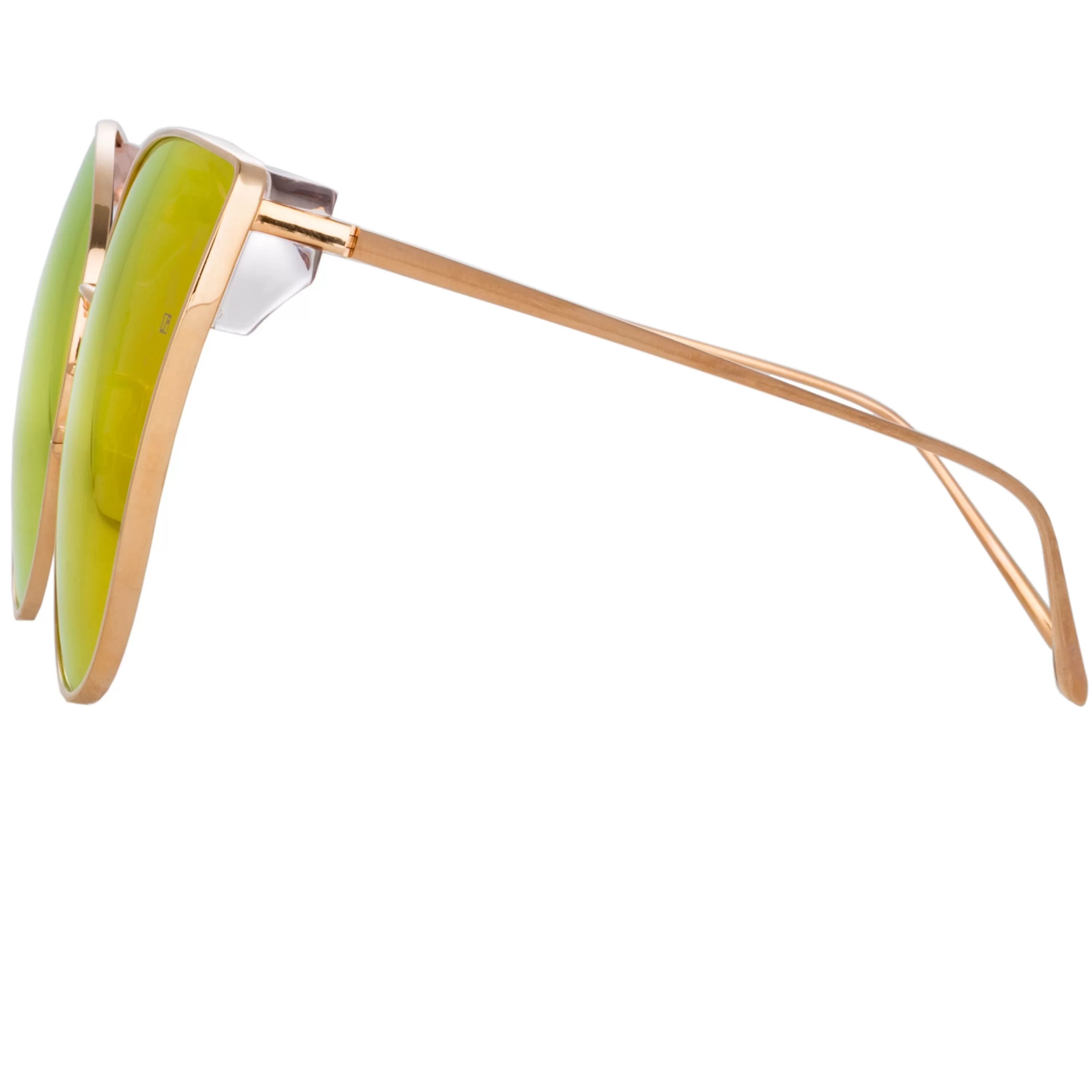 flyer_cat_eye_sunglasses_in_rose_gold_and_red_2.webp LINDA FARROW (U.K.) Flyer Cat Eye Sunglasses in Rose Gold and Red