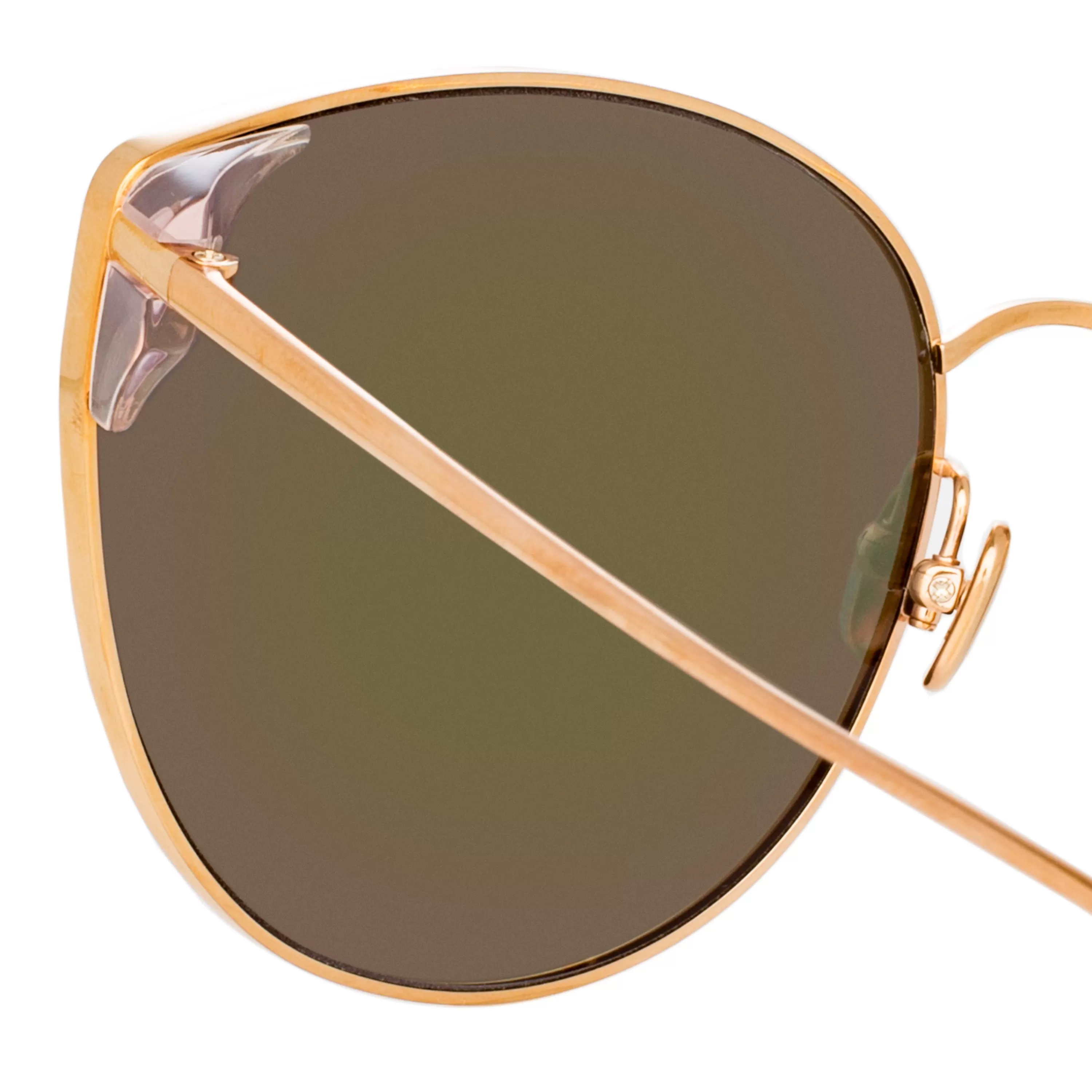 flyer_cat_eye_sunglasses_in_rose_gold_and_red_3.webp LINDA FARROW (U.K.) Flyer Cat Eye Sunglasses in Rose Gold and Red