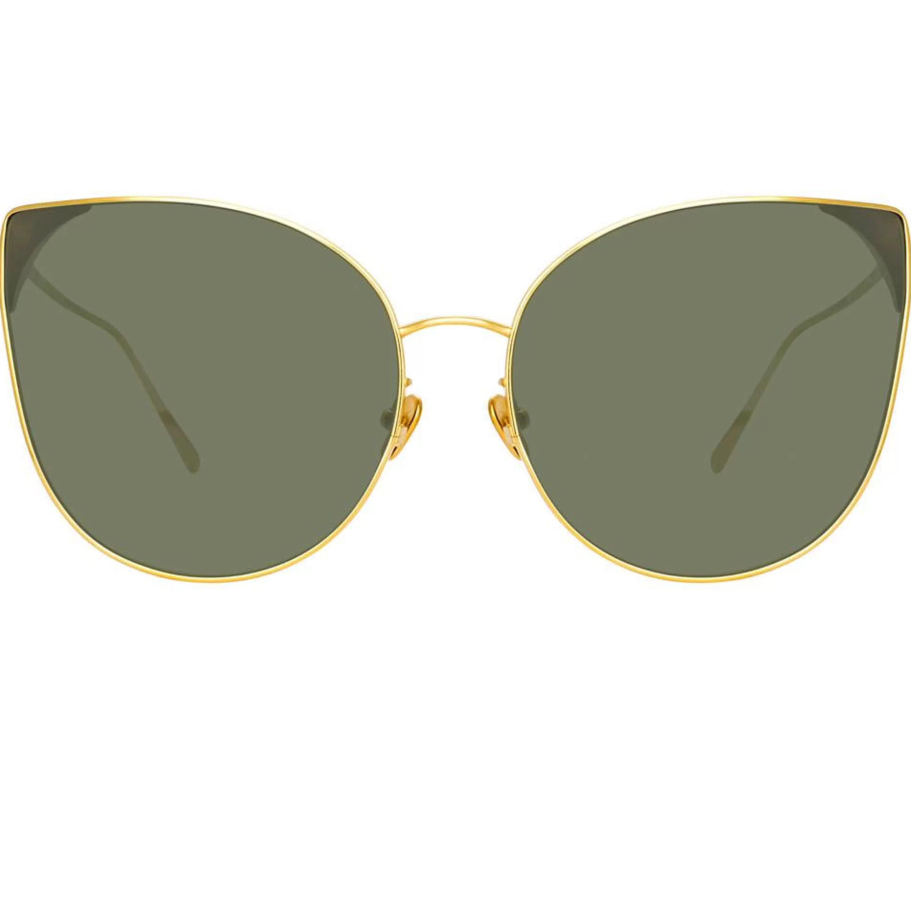 Linda Farrow Flyer Cat Eye Sunglasses in Yellow Gold