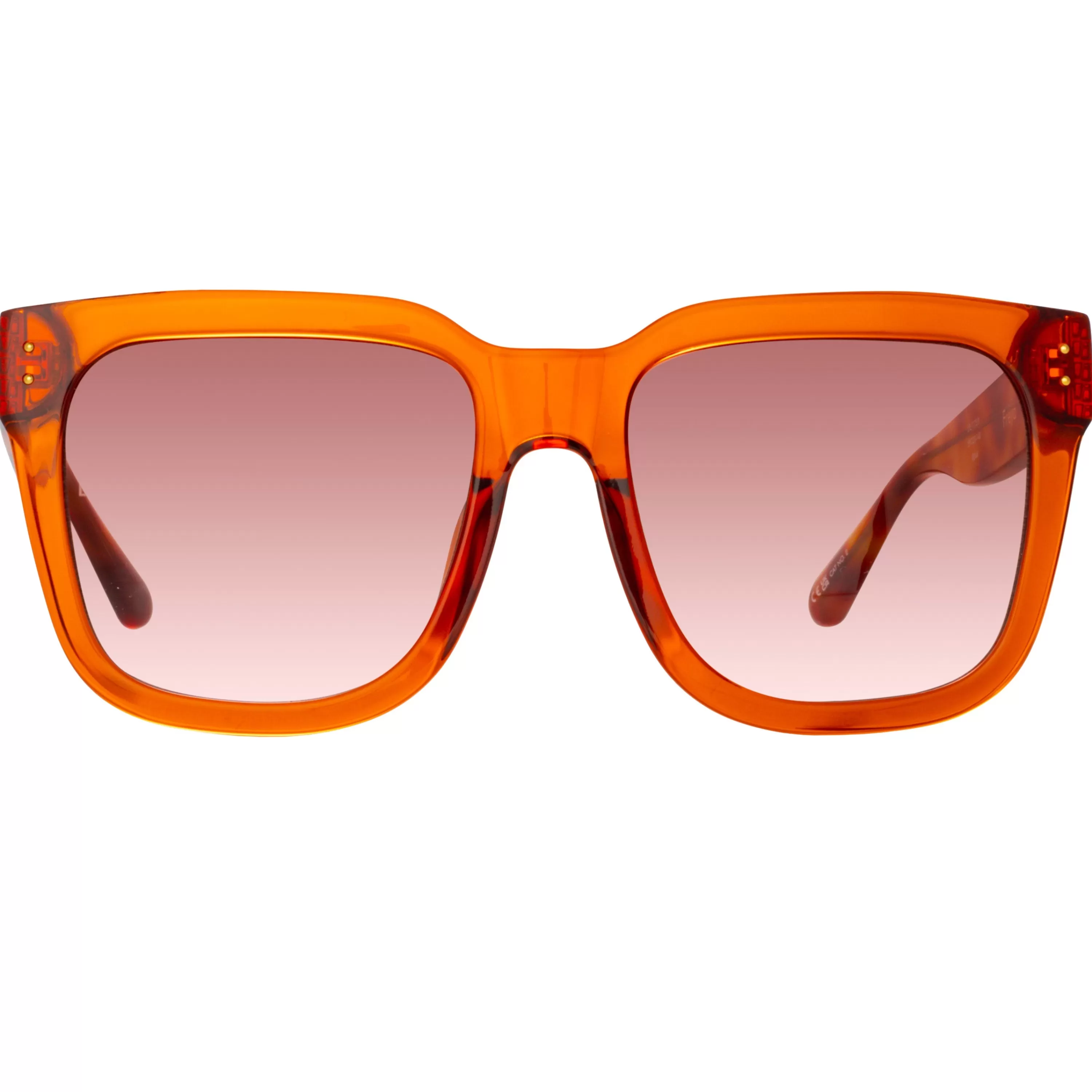 freya_square_sunglasses_in_amber_1.webp Women LINDA FARROW (U.K.) Freya Square Sunglasses in Amber