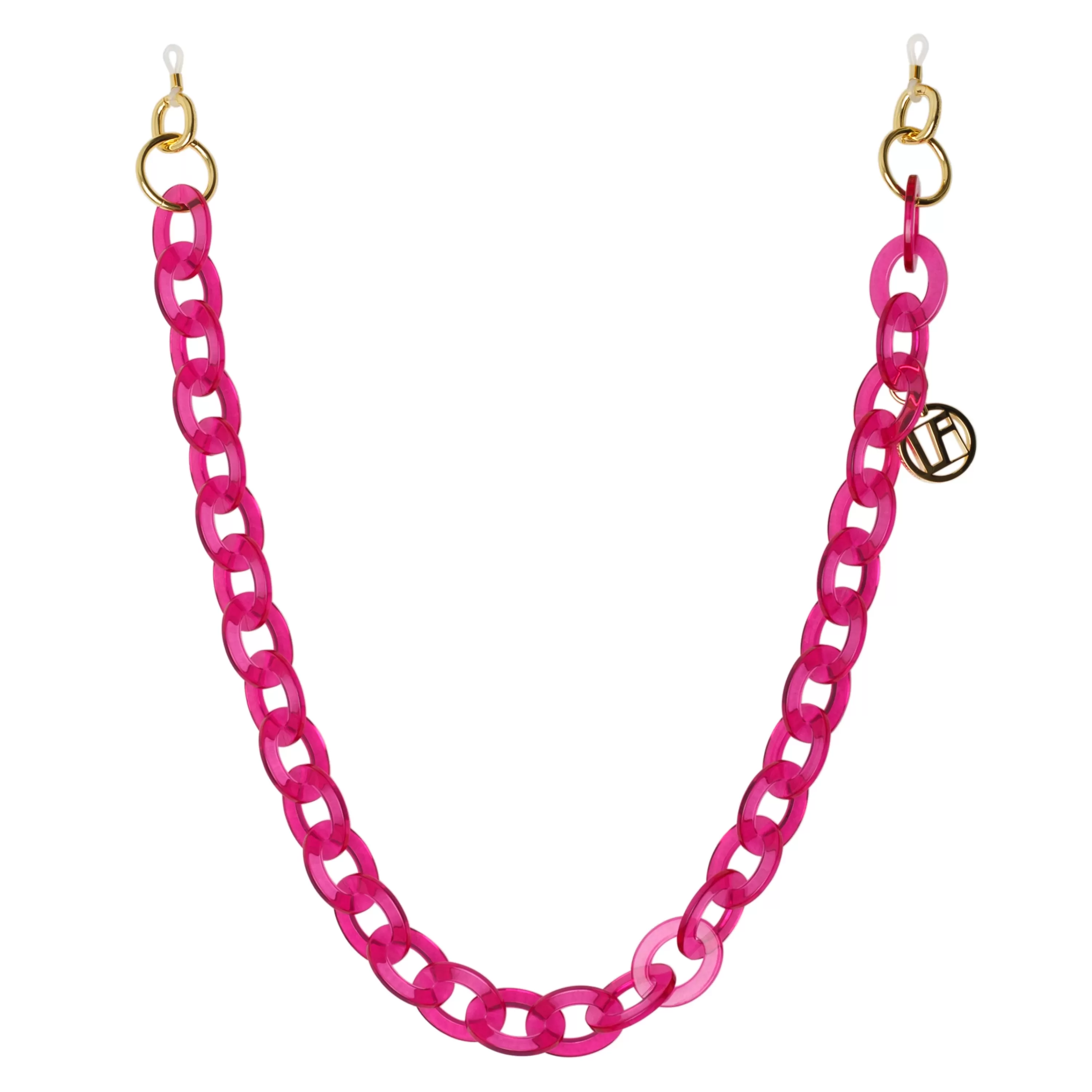 LINDA FARROW (U.K.) Fuchsia Oval Link Chain