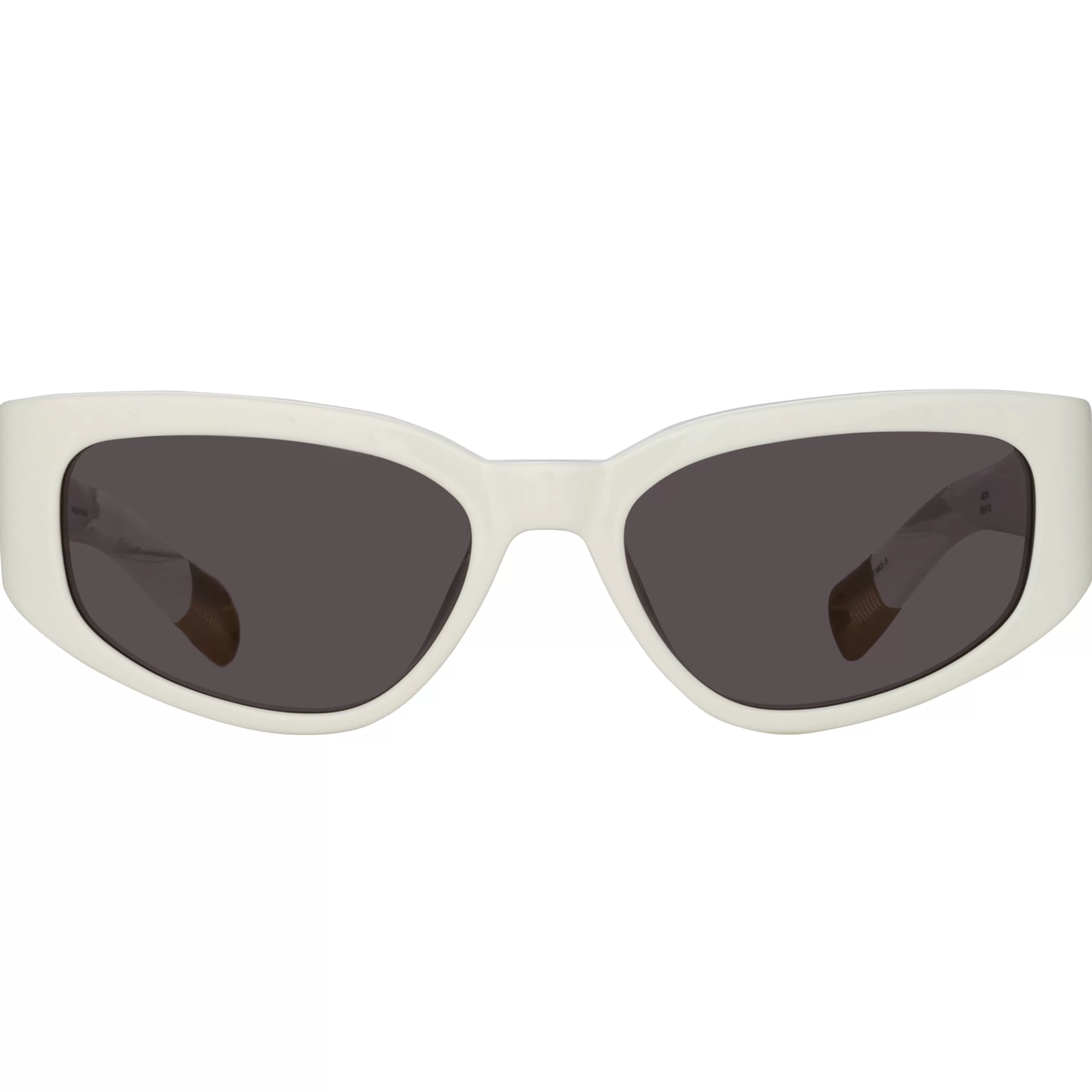 LINDA FARROW (U.K.) Gala Cat Eye Sunglasses in White by Jacquemus