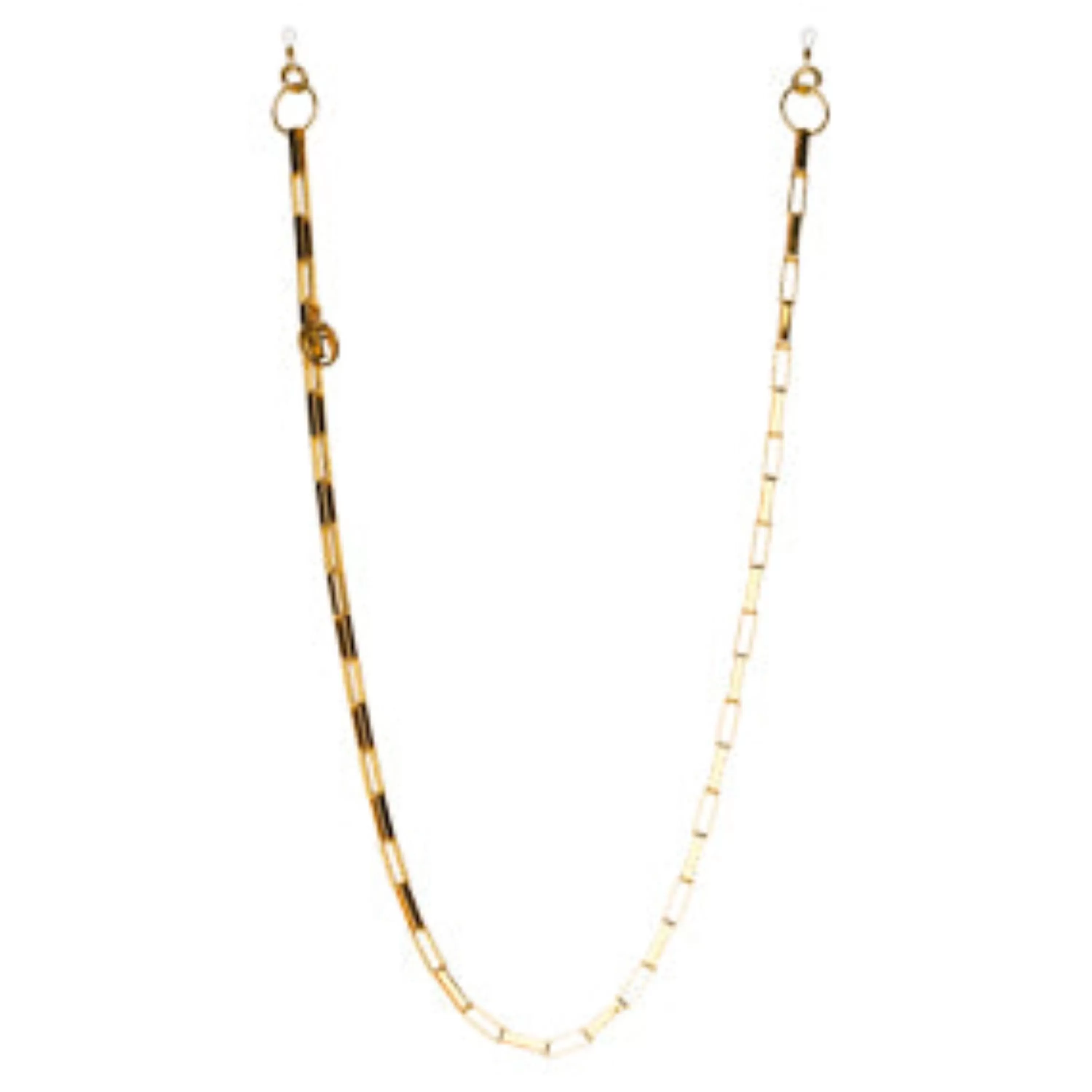 LINDA FARROW (U.K.) Gold Metal Rectangle Chain