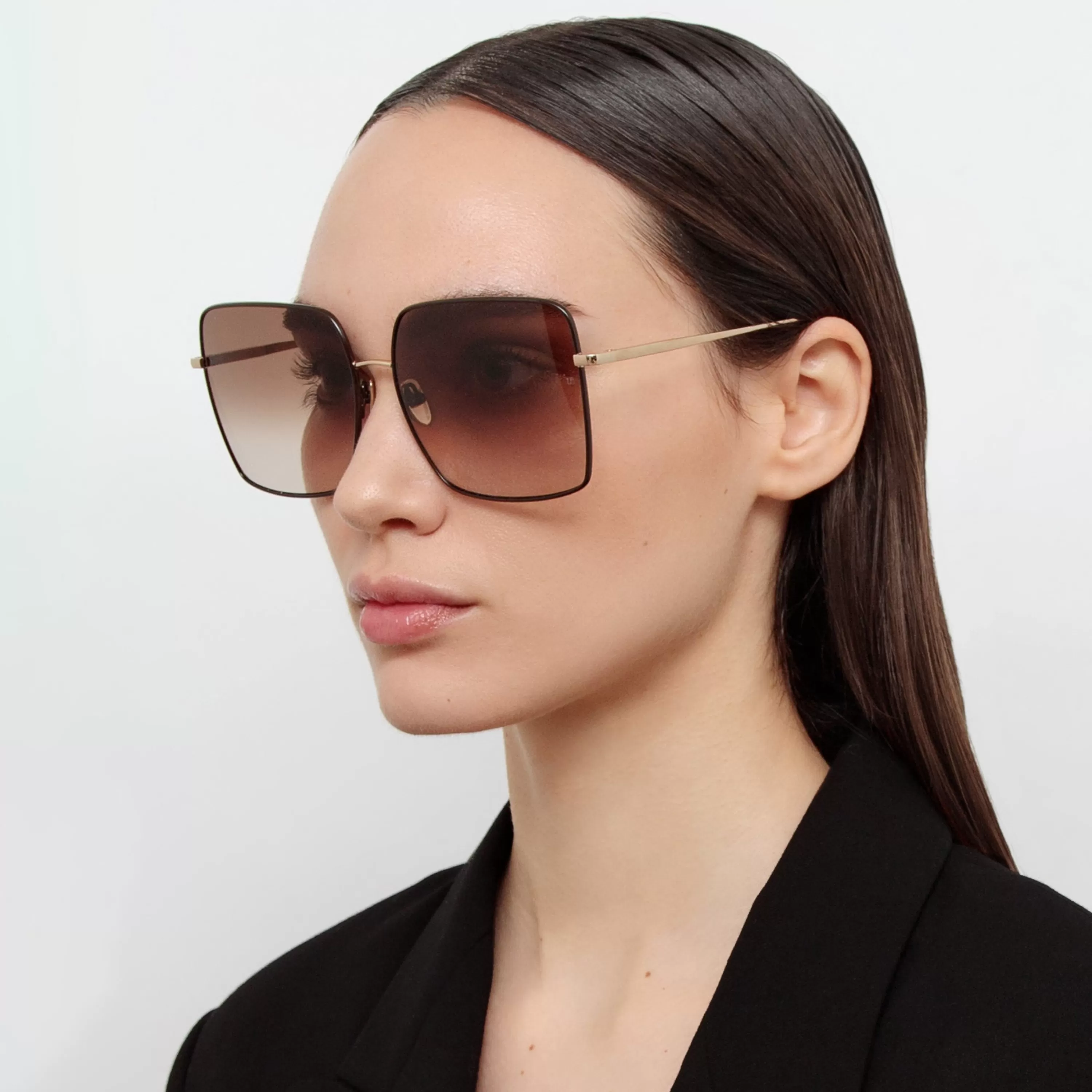 hina_square_sunglasses_in_brown_0.webp Women LINDA FARROW (U.K.) Hina Square Sunglasses in Brown
