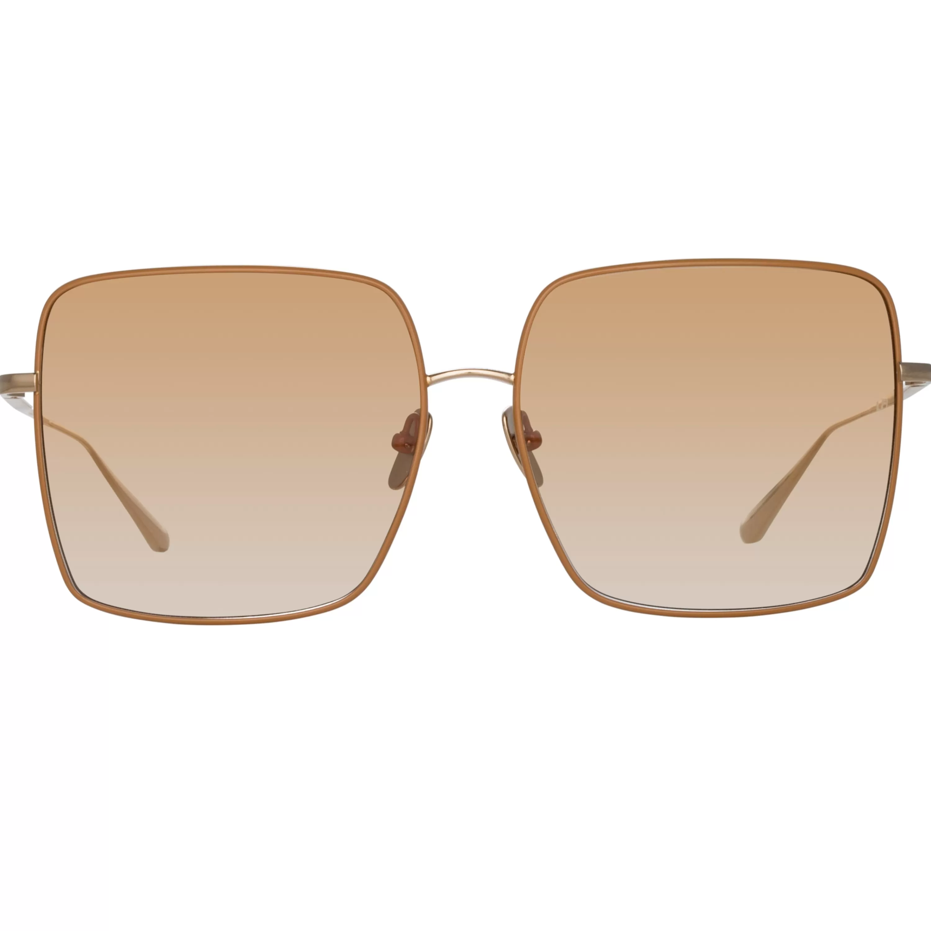 Women LINDA FARROW (U.K.) Hina Square Sunglasses in Tobacco