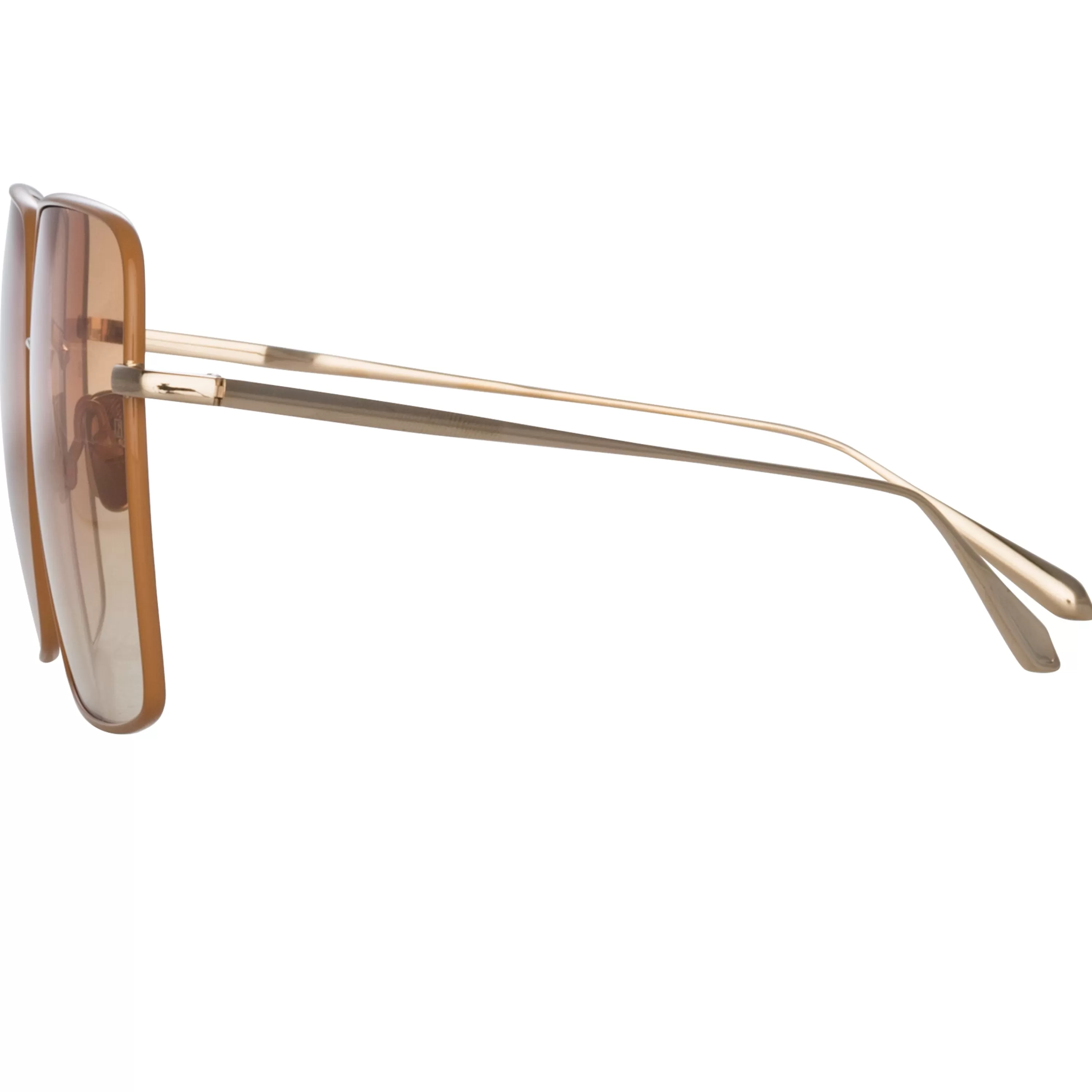 hina_square_sunglasses_in_tobacco_3.webp Women LINDA FARROW (U.K.) Hina Square Sunglasses in Tobacco