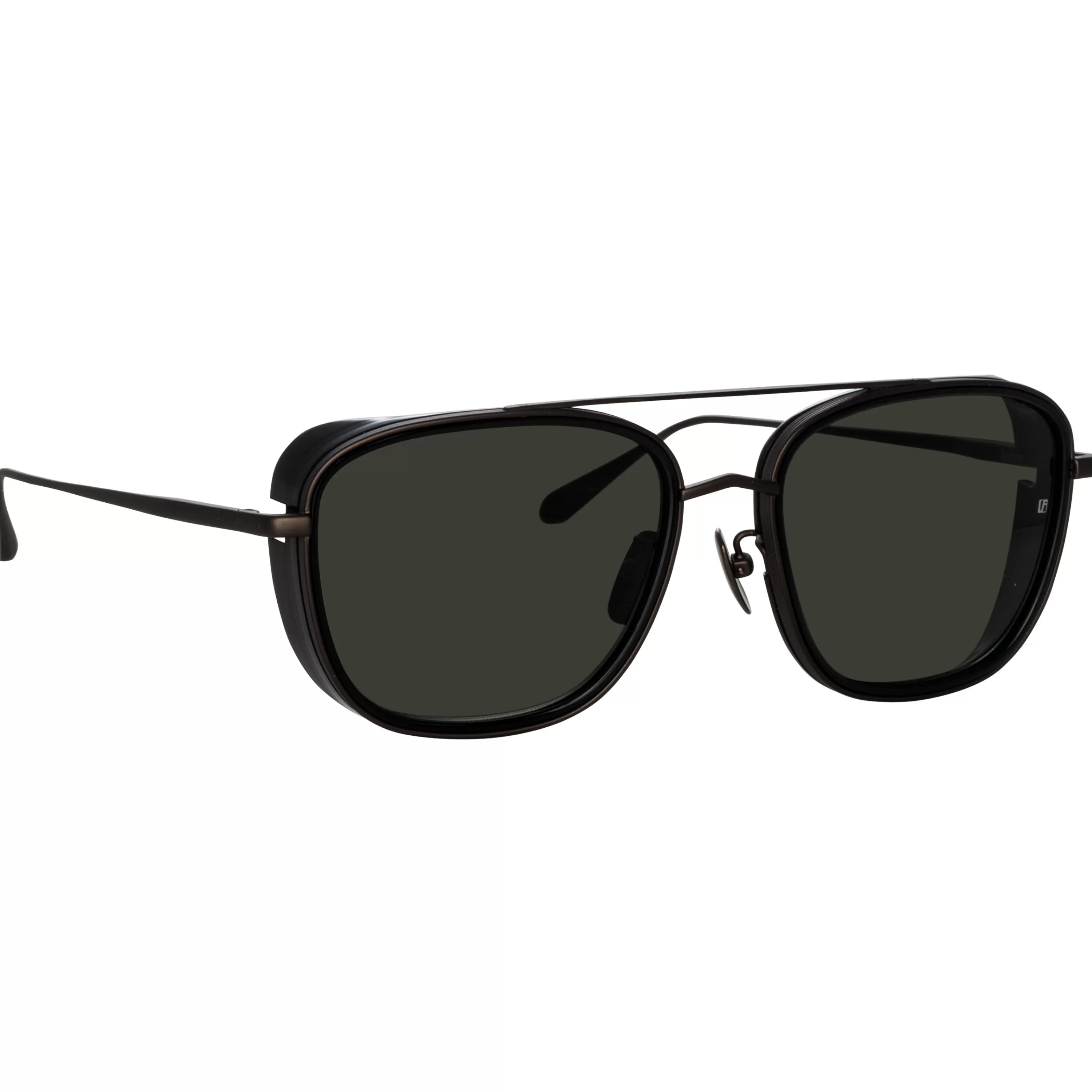 jarvis_aviator_sunglasses_in_black_and_nickel_3.webp LINDA FARROW (U.K.) Jarvis Aviator Sunglasses in Black and Nickel