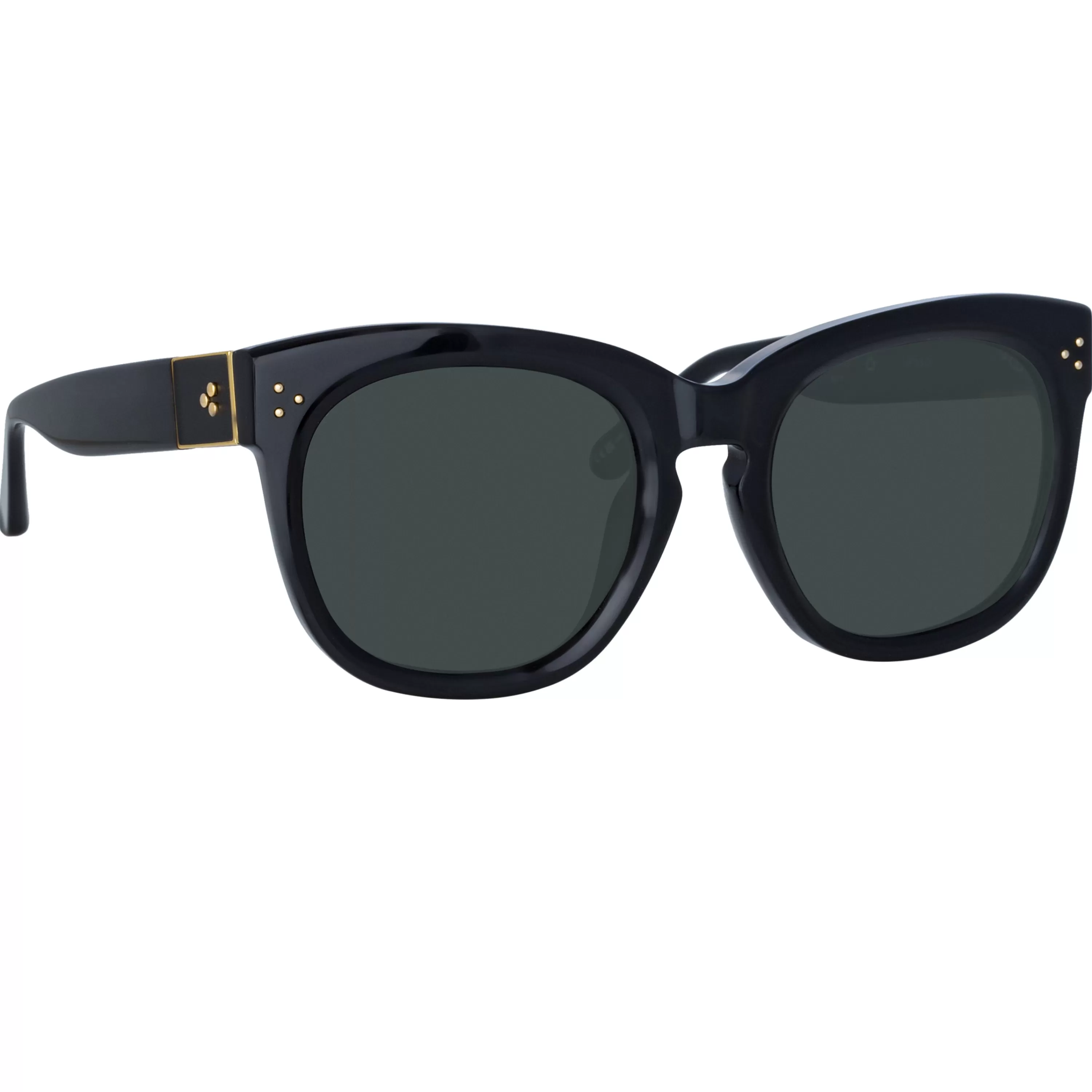 LINDA FARROW (U.K.) Jenson D-Frame Sunglasses in Black