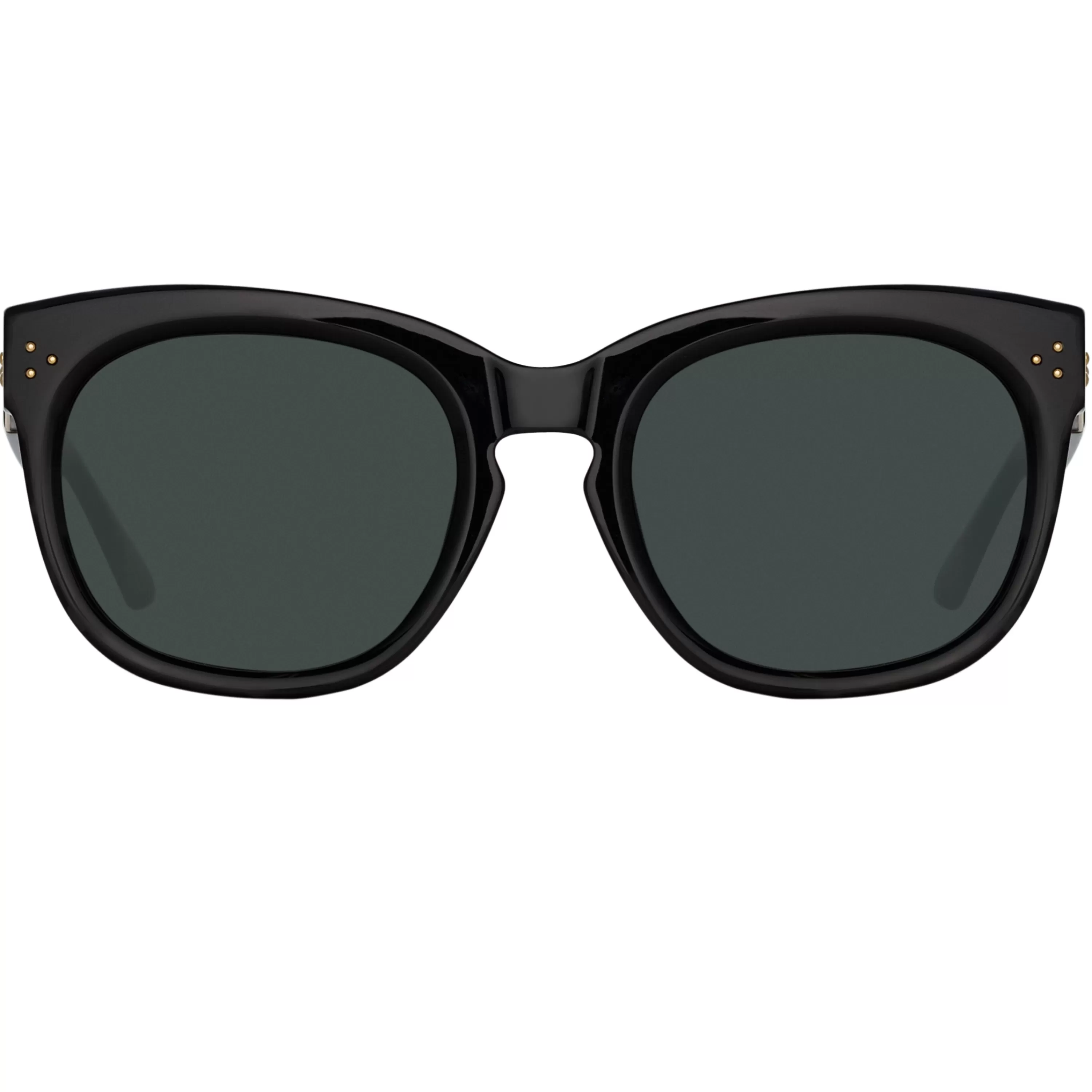 LINDA FARROW (U.K.) Jenson D-Frame Sunglasses in Black