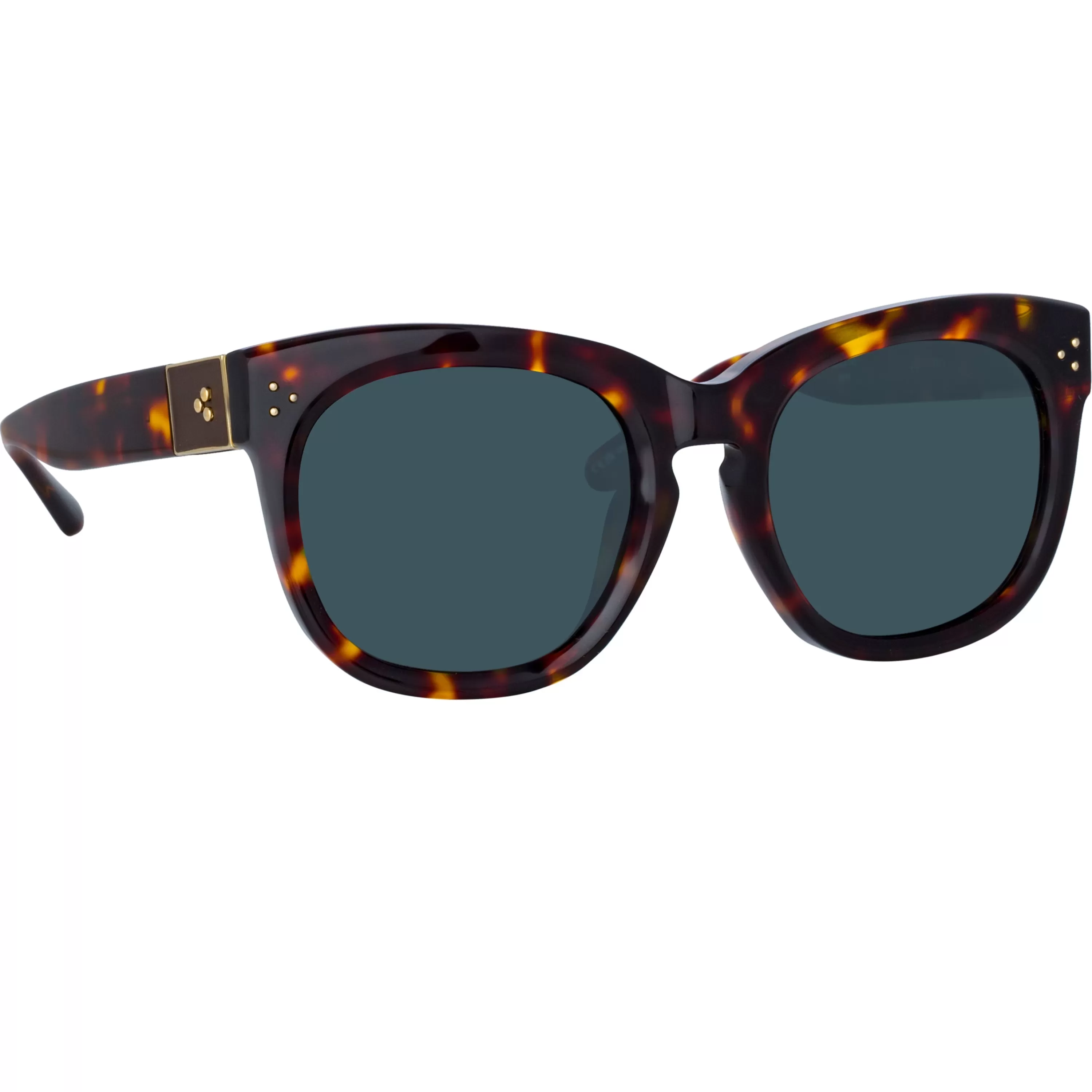 LINDA FARROW (U.K.) Jenson D-Frame Sunglasses in Tortoiseshell