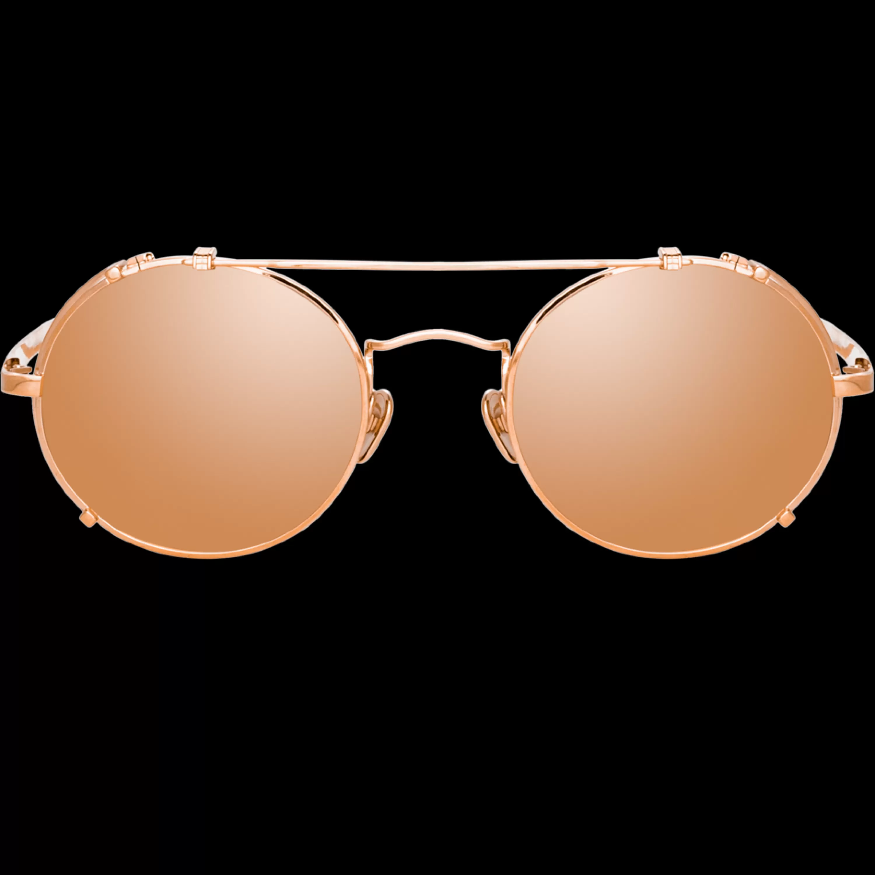 Linda Farrow Jimi Oval Sunglasses in Rose Gold