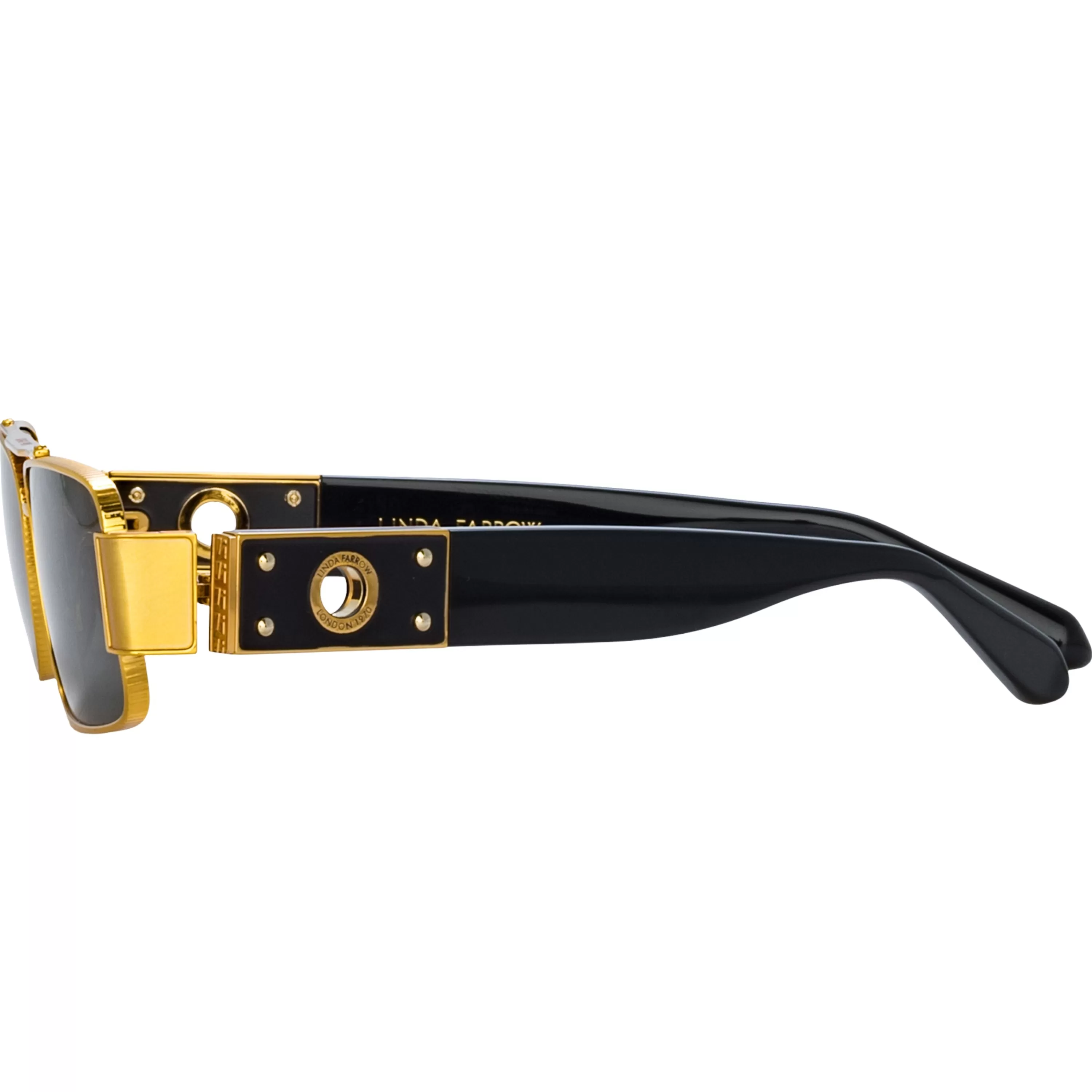 joey_rectangular_sunglasses_in_yellow_gold_2.webp Women LINDA FARROW (U.K.) Joey Rectangular Sunglasses in Yellow Gold