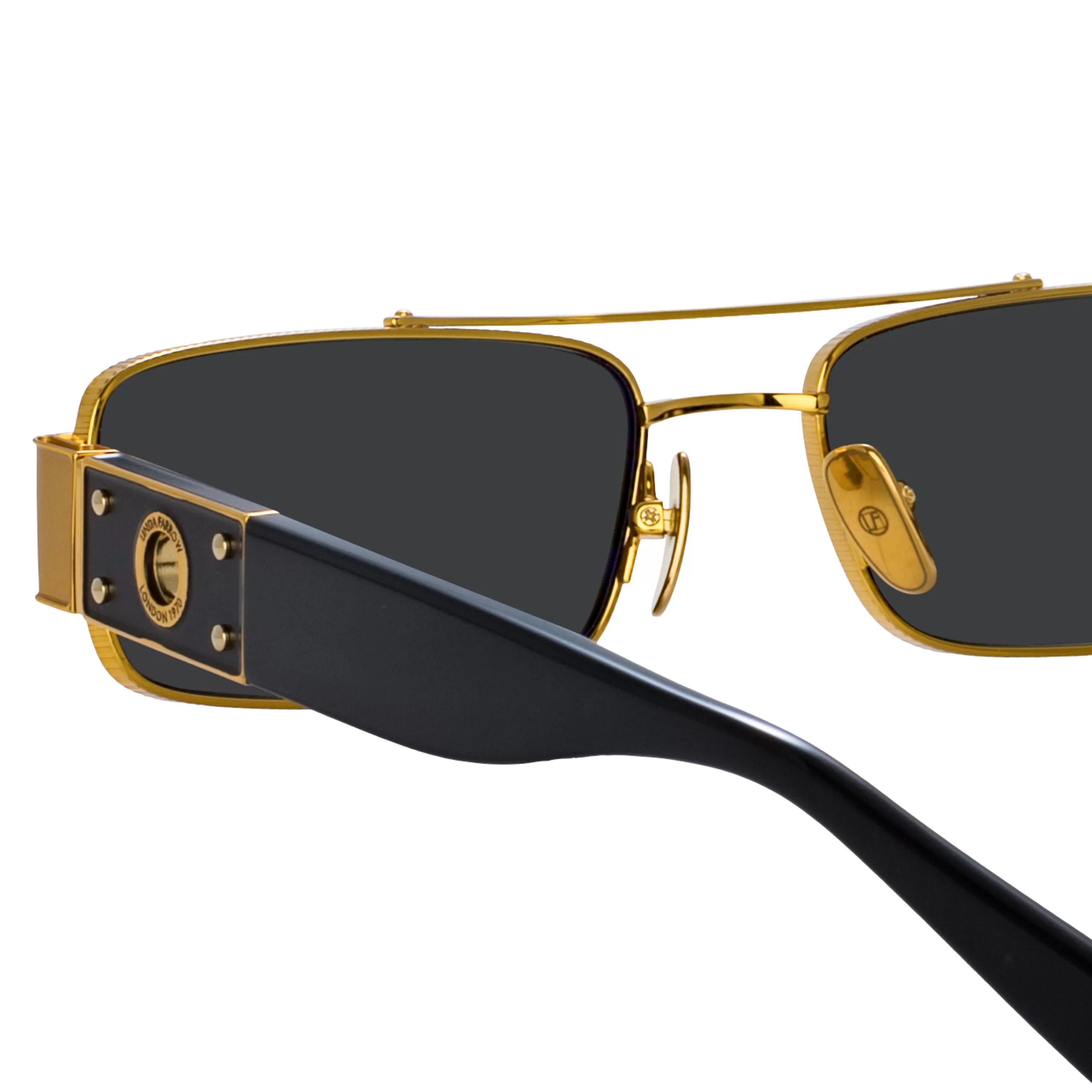 joey_rectangular_sunglasses_in_yellow_gold_3.webp Women LINDA FARROW (U.K.) Joey Rectangular Sunglasses in Yellow Gold
