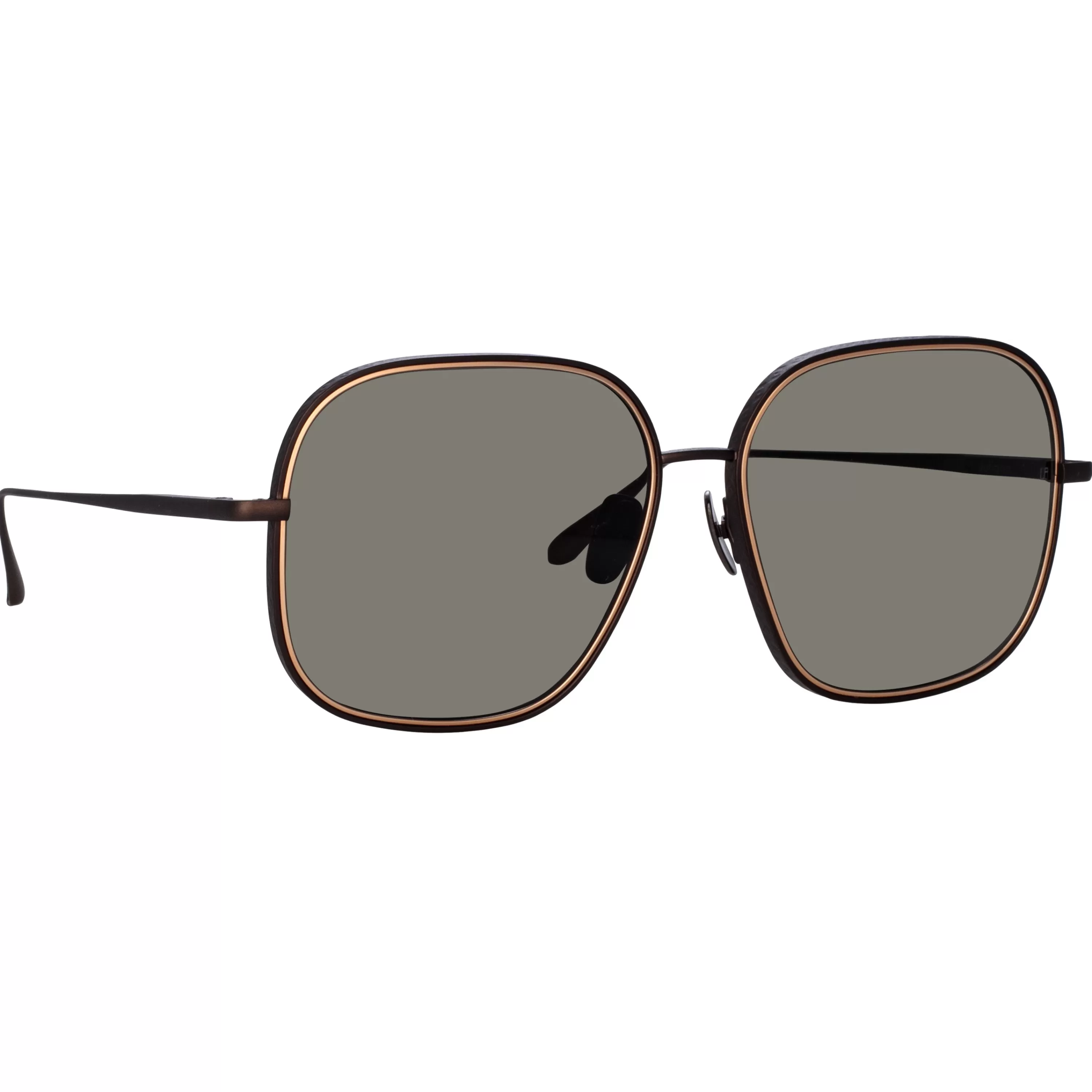 Women LINDA FARROW (U.K.) Juliana Oversized Sunglasses in Nickel