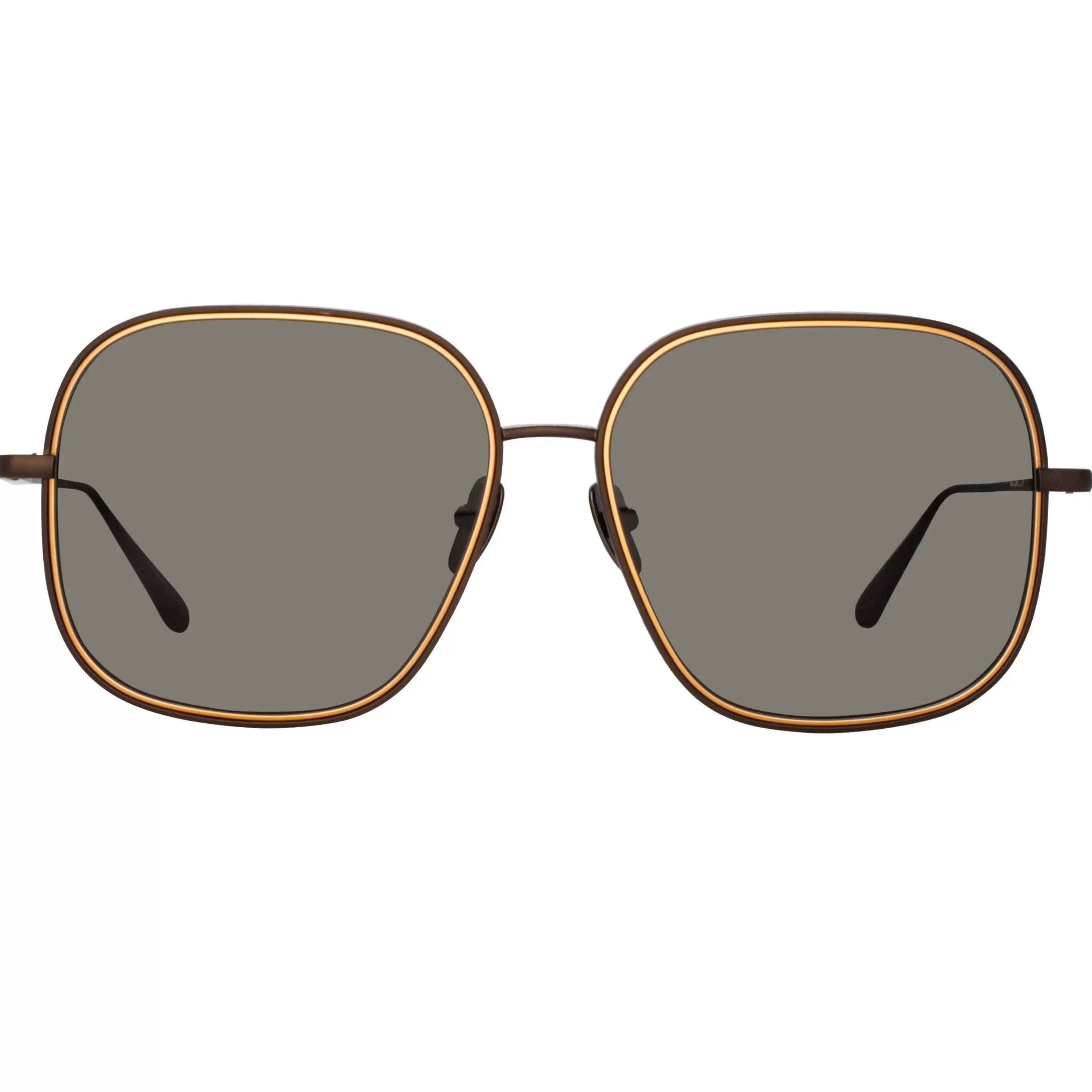 Women LINDA FARROW (U.K.) Juliana Oversized Sunglasses in Nickel