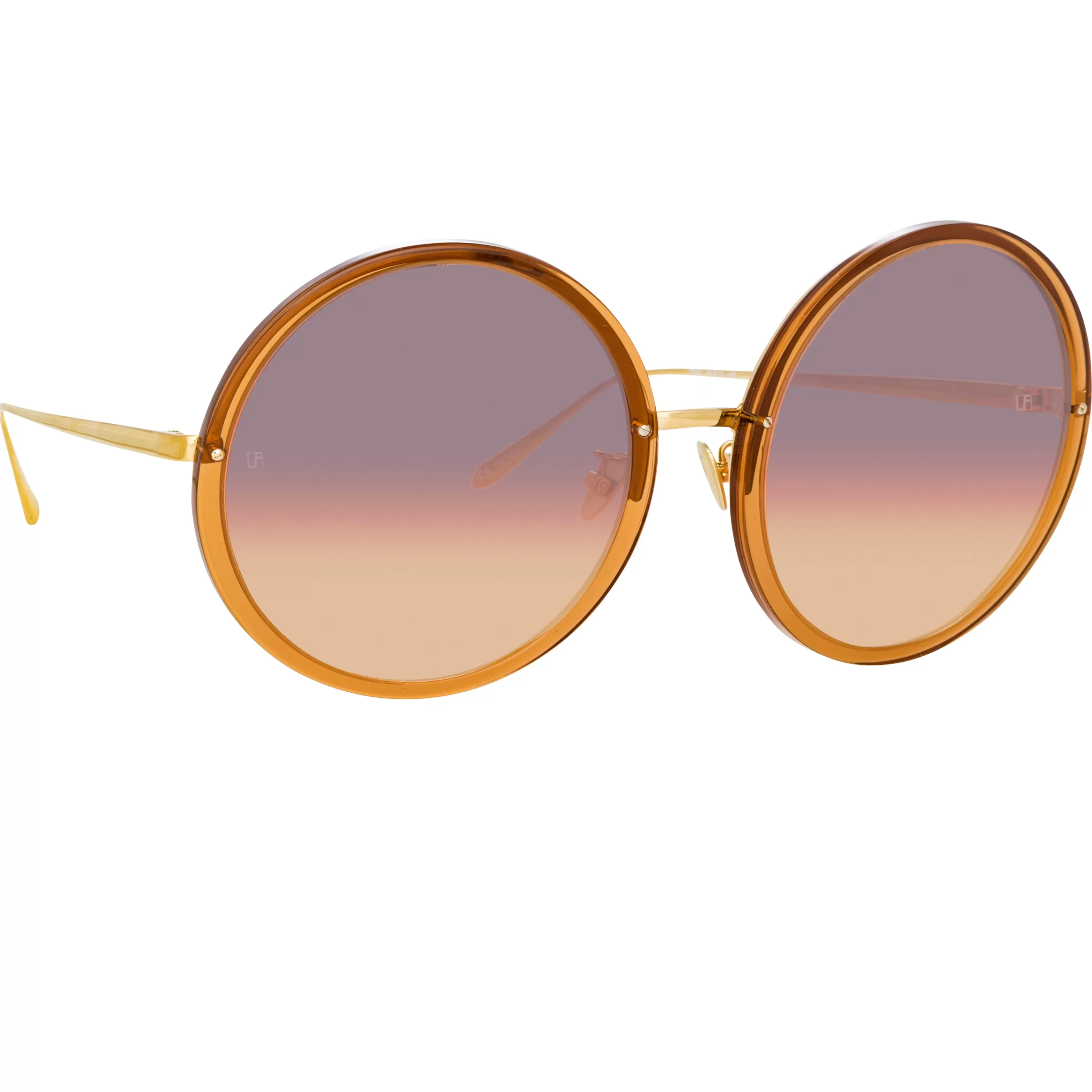 LINDA FARROW (U.K.) Kew Oversized Sunglasses in Tobacco