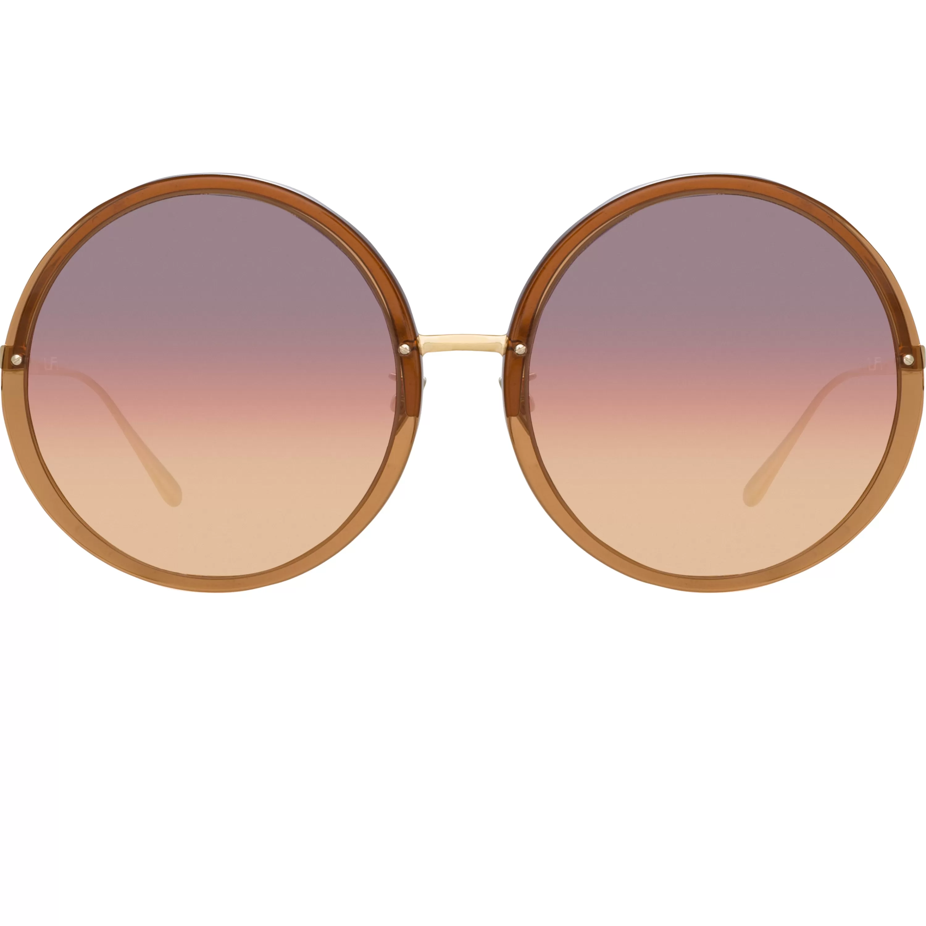 LINDA FARROW (U.K.) Kew Oversized Sunglasses in Tobacco