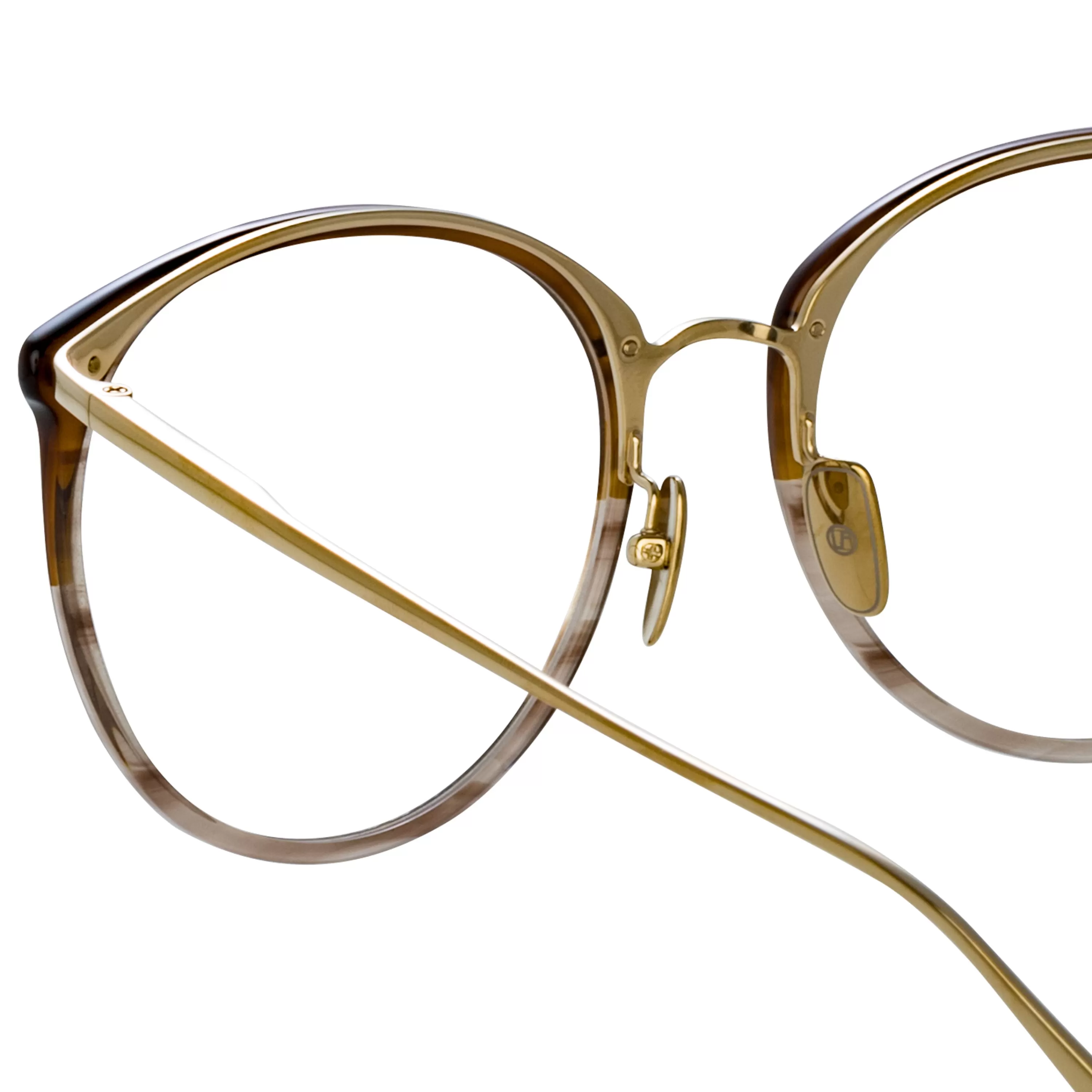 kings_oversized_optical_frame_in_caramel_horn_3.webp Women Linda Farrow Kings Oversized Optical Frame in Caramel Horn