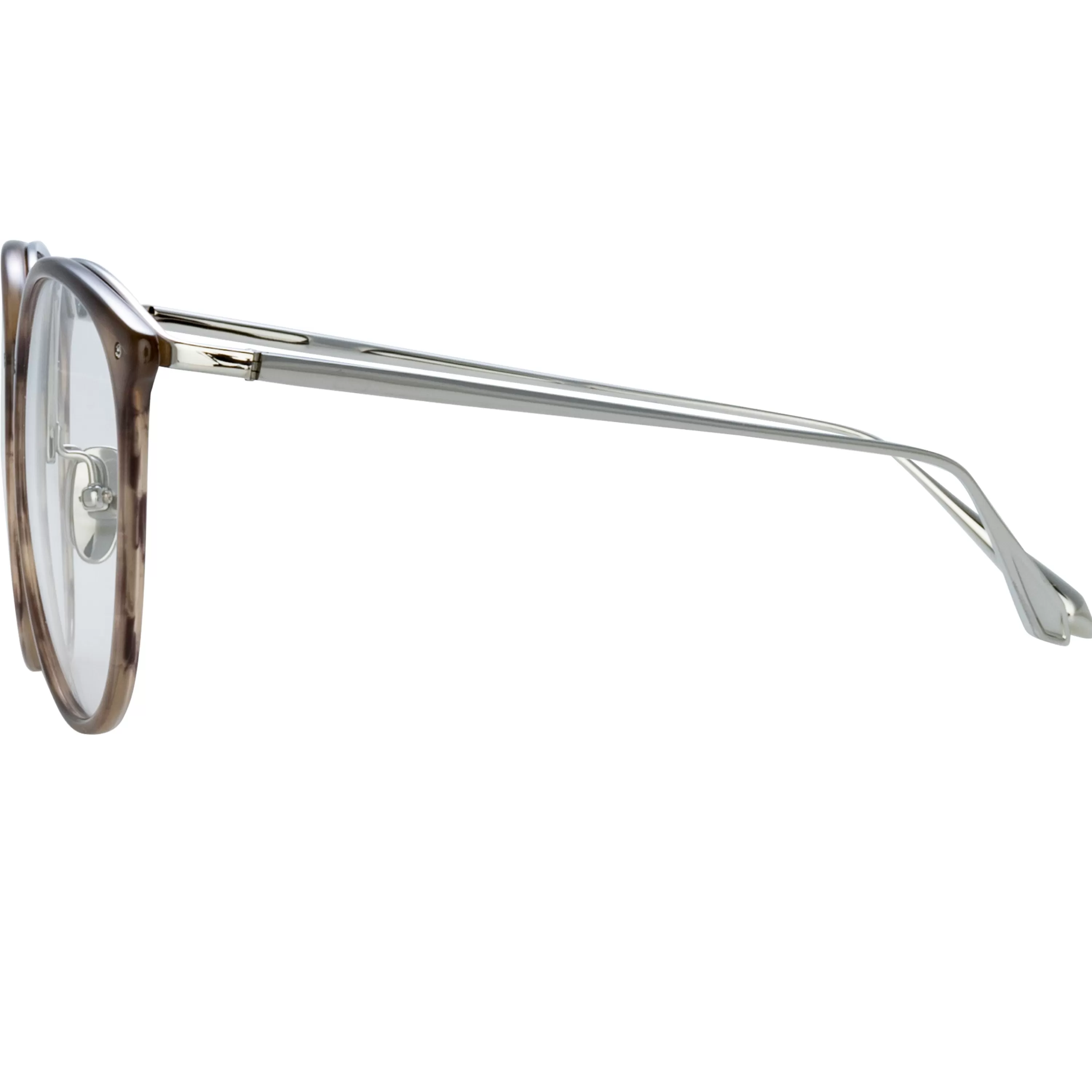 Women Linda Farrow Kings Oversized Optical Frame in Grey Horn