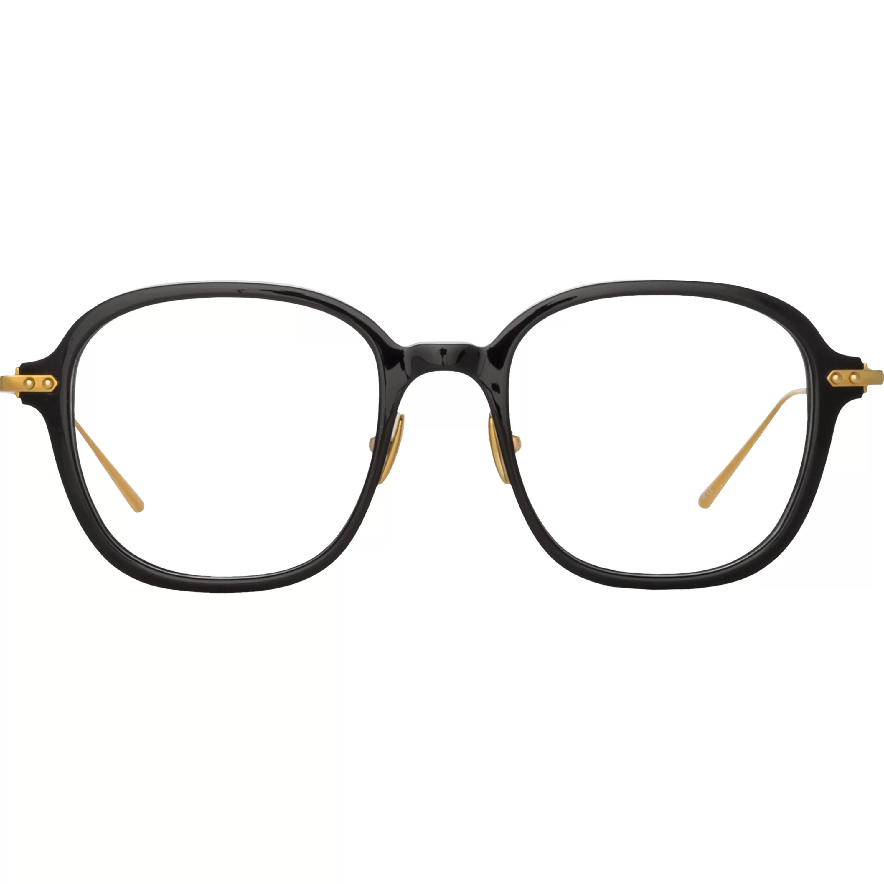 LINDA FARROW (U.K.) Lane Square Optical Frame in Black Men's (Asian Fit)
