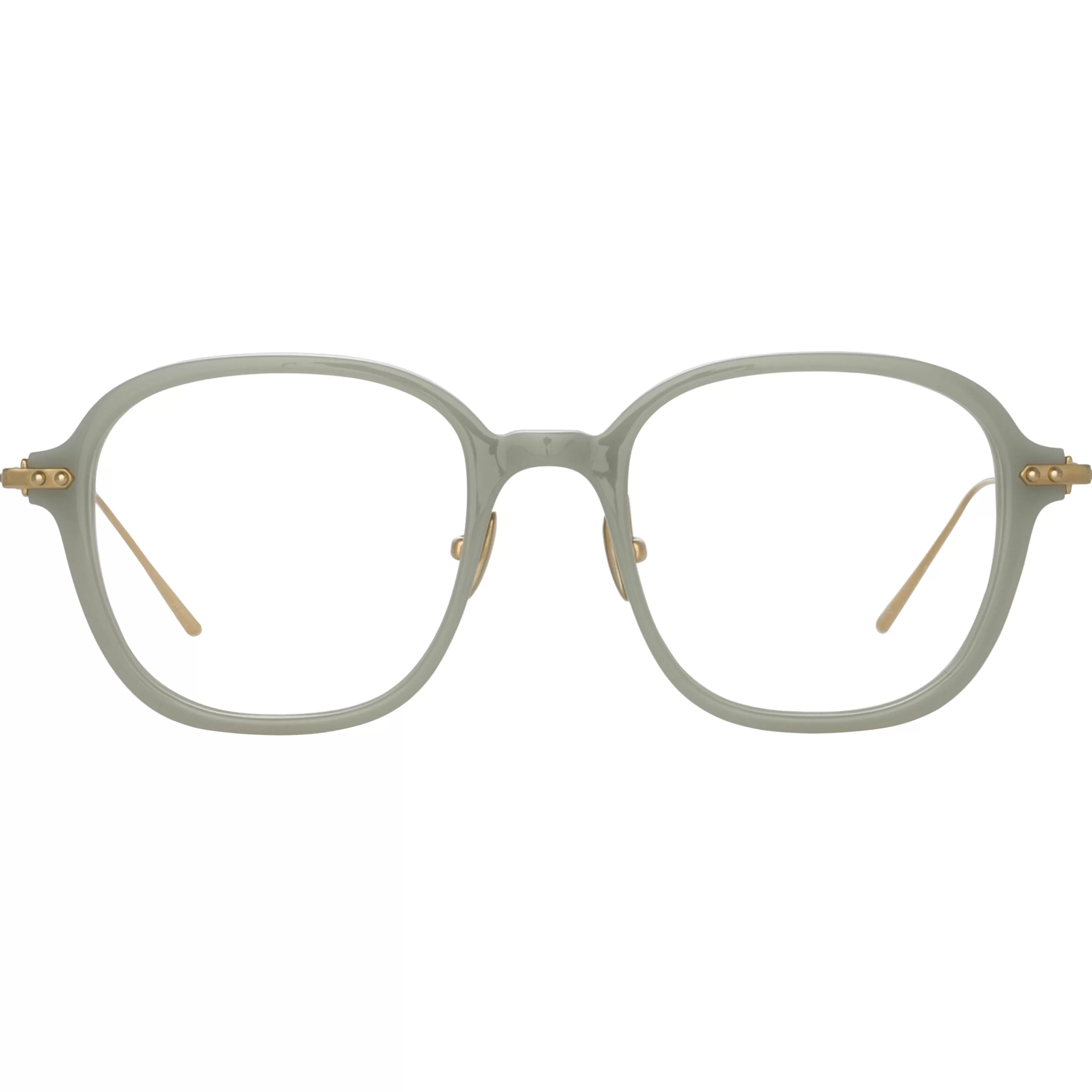 LINDA FARROW (U.K.) Lane Square Optical Frame in Steel (Asian Fit)