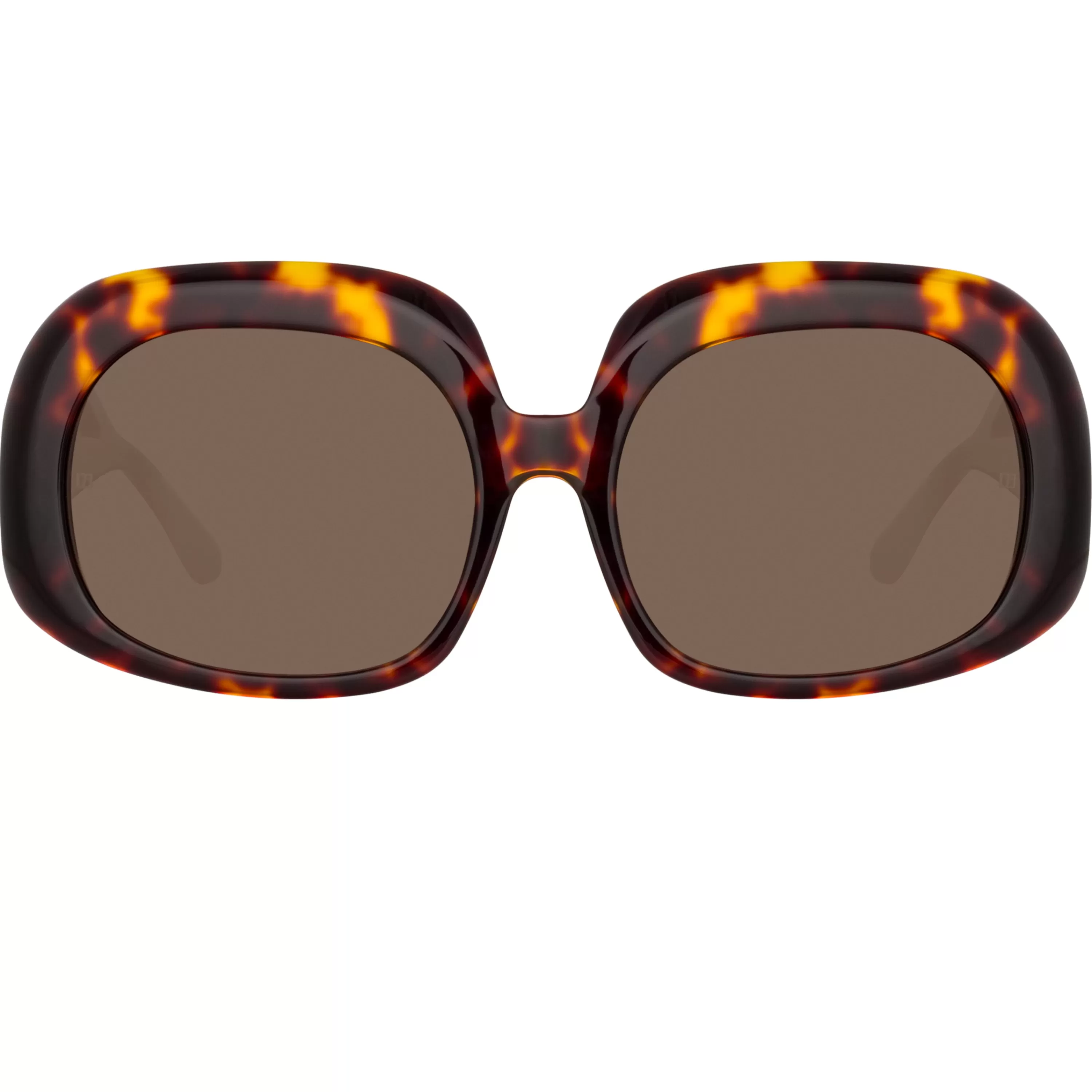 LINDA FARROW (U.K.) Lea Oversized Sunglasses in Tortoiseshell