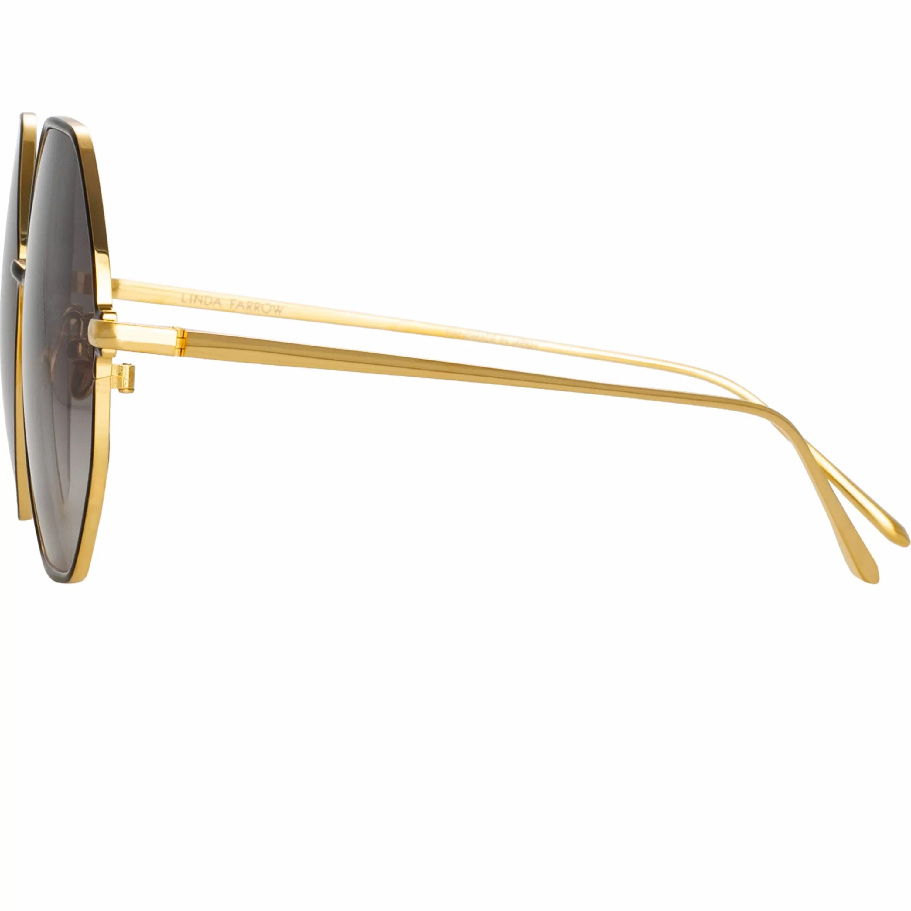 leif_oversized_sunglasses_in_yellow_gold_and_black_3.webp LINDA FARROW (U.K.) Leif Oversized Sunglasses in Yellow Gold and Black