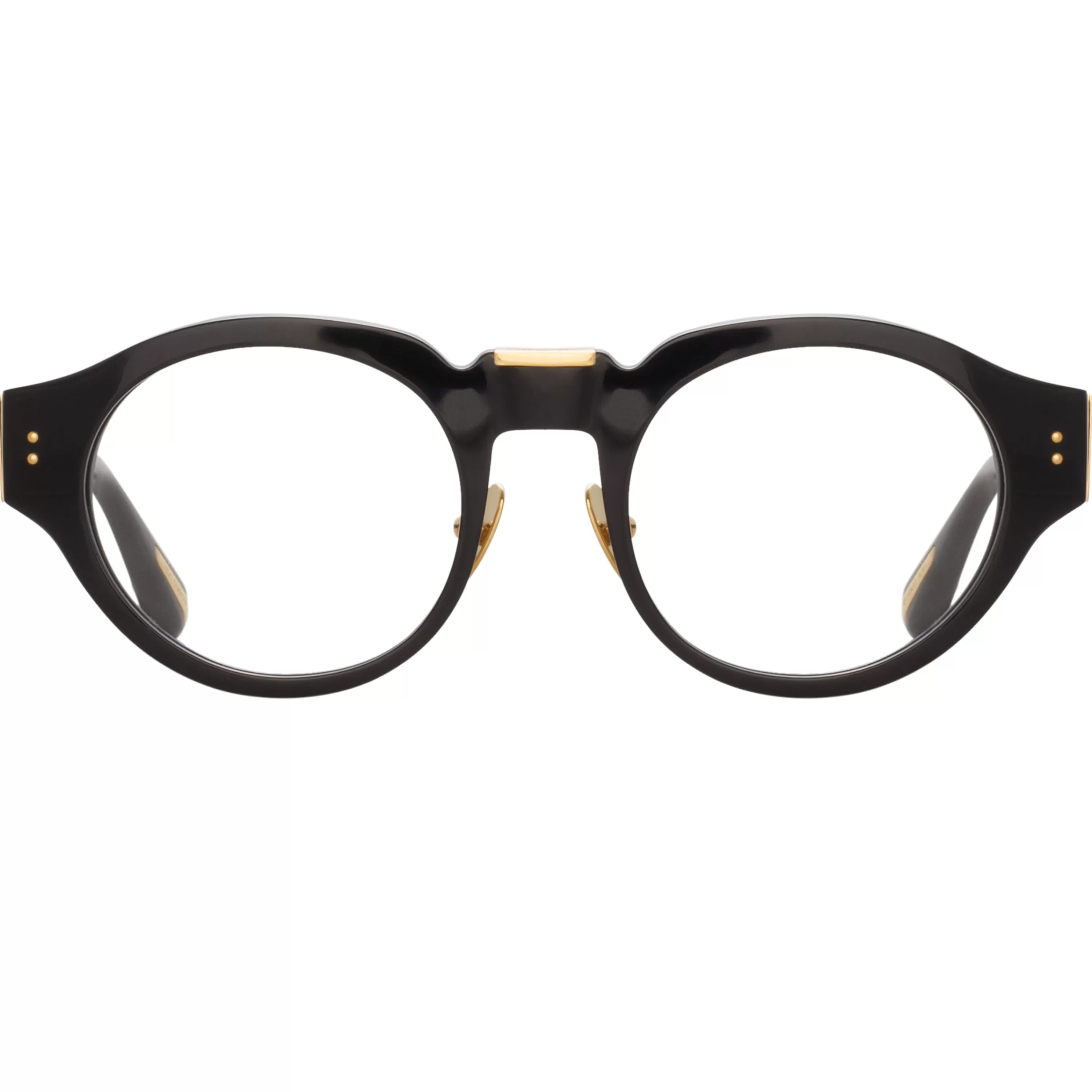 LINDA FARROW (U.K.) Leon Angular Optical Frame in Black