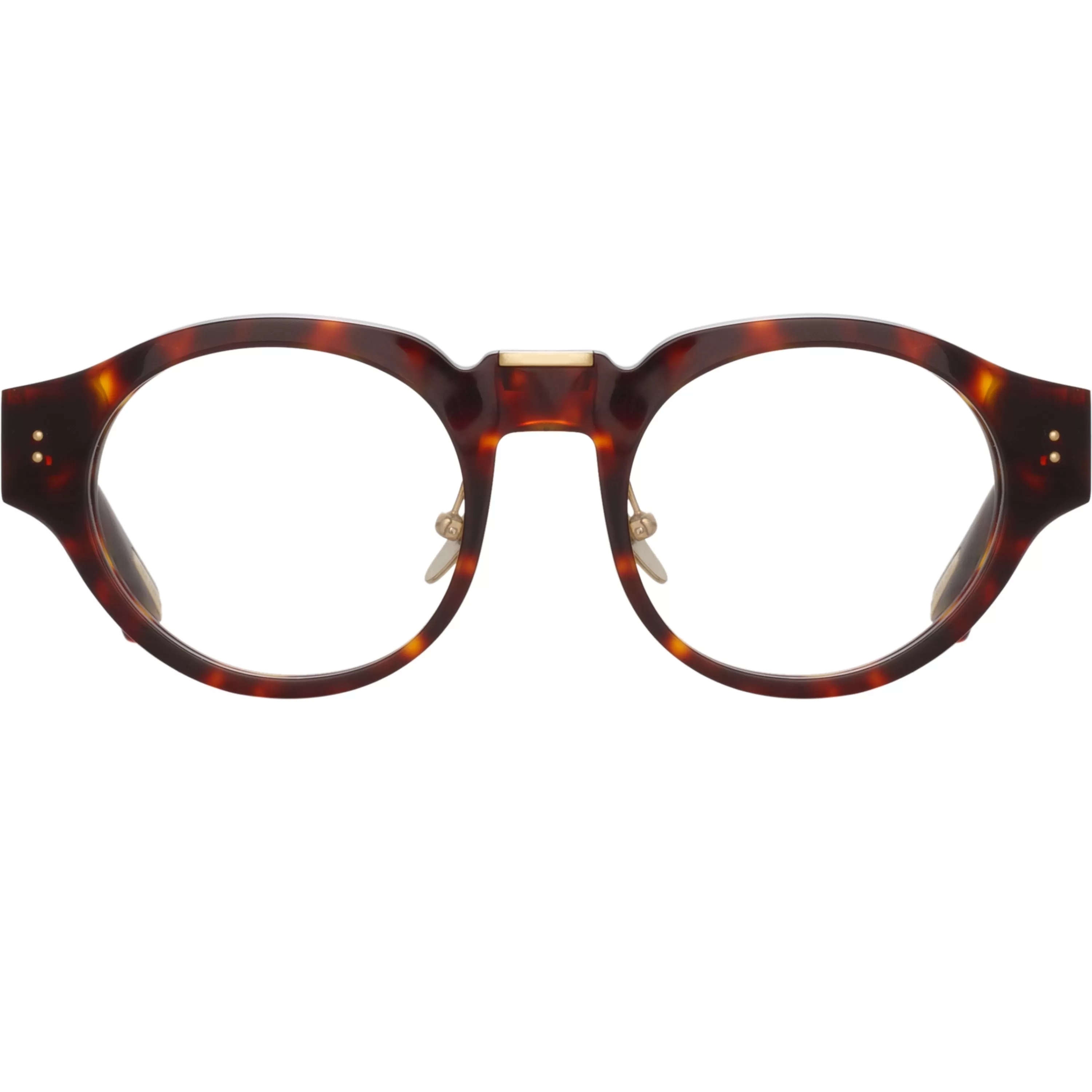 LINDA FARROW (U.K.) Leon Angular Optical Frame in Tortoiseshell