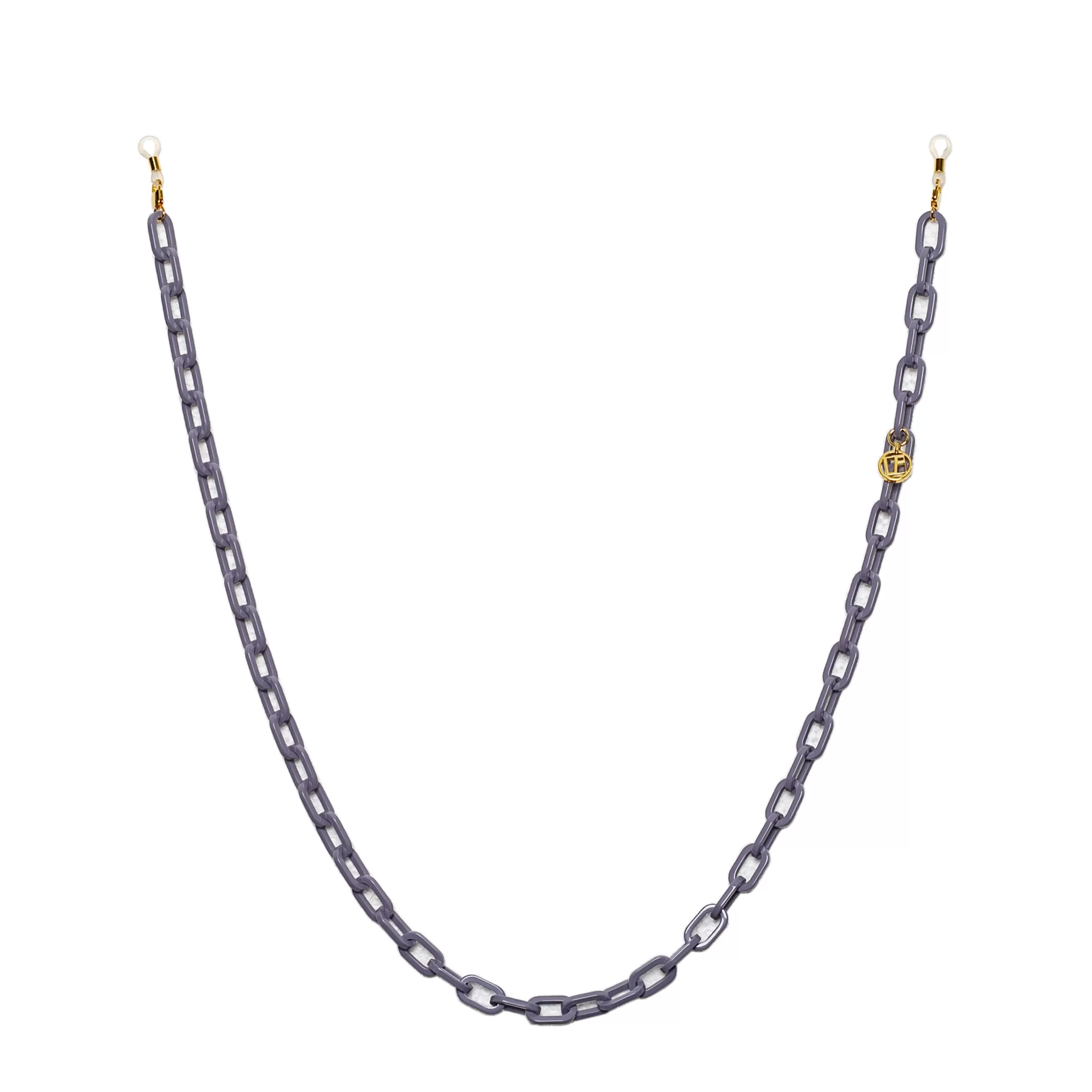 LINDA FARROW (U.K.) Lilac Small Square Acetate Chain