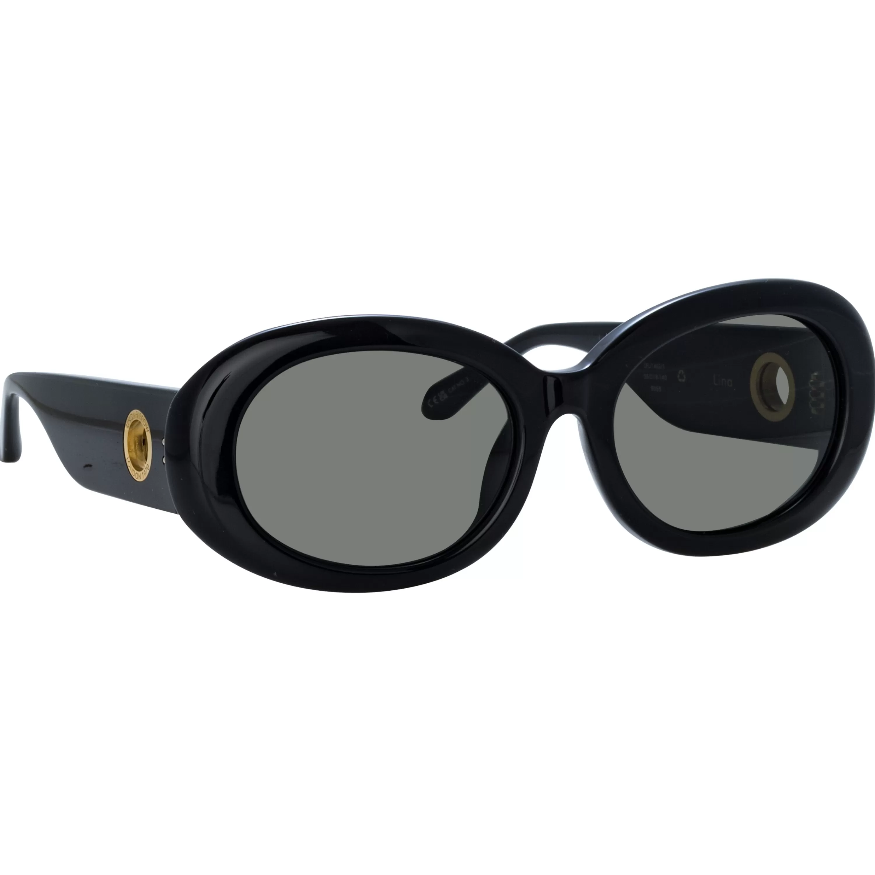 lina_oval_sunglasses_in_black_2.webp Women LINDA FARROW (U.K.) Lina Oval Sunglasses in Black