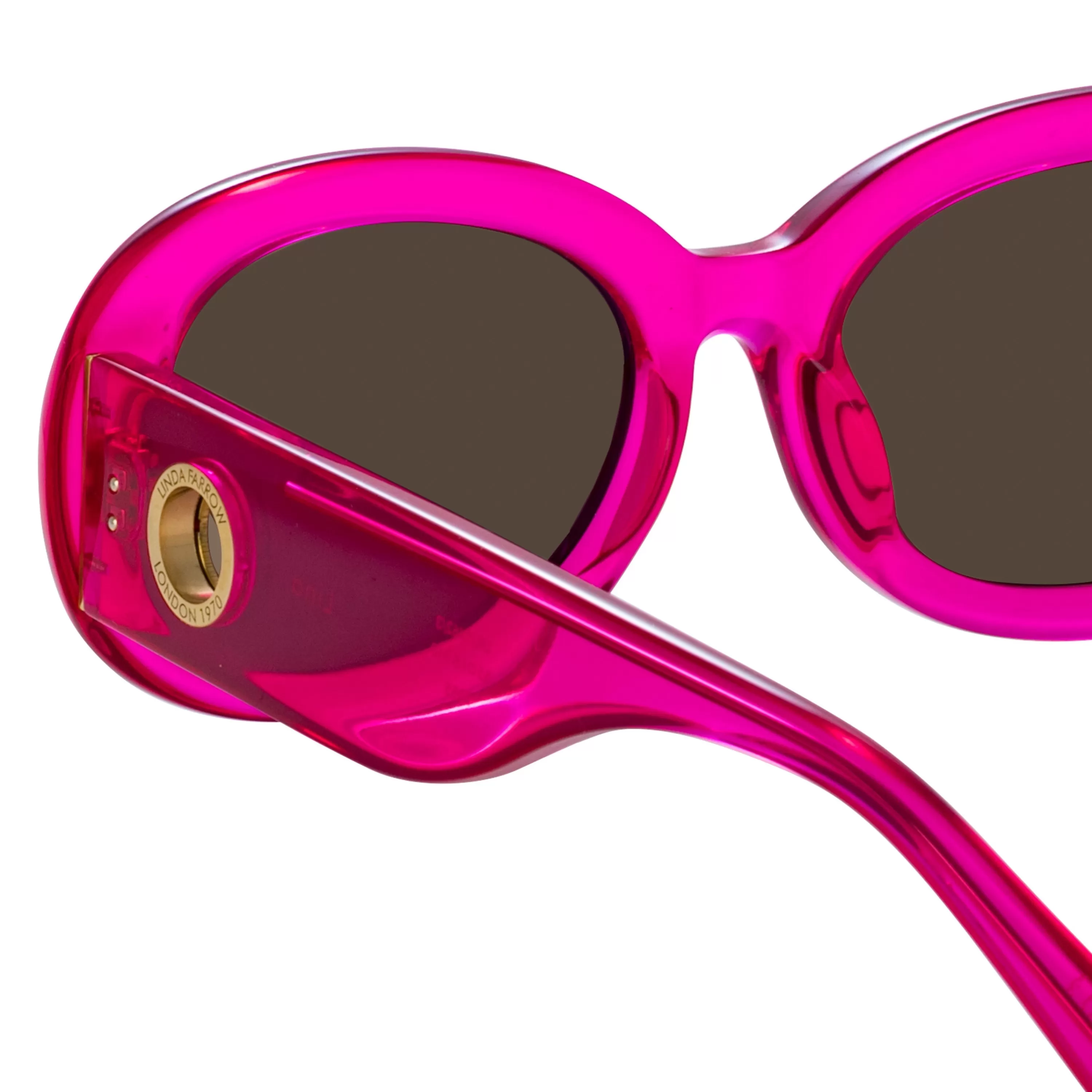 lina_oval_sunglasses_in_neon_pink_4.webp Women LINDA FARROW (U.K.) Lina Oval Sunglasses in Neon Pink