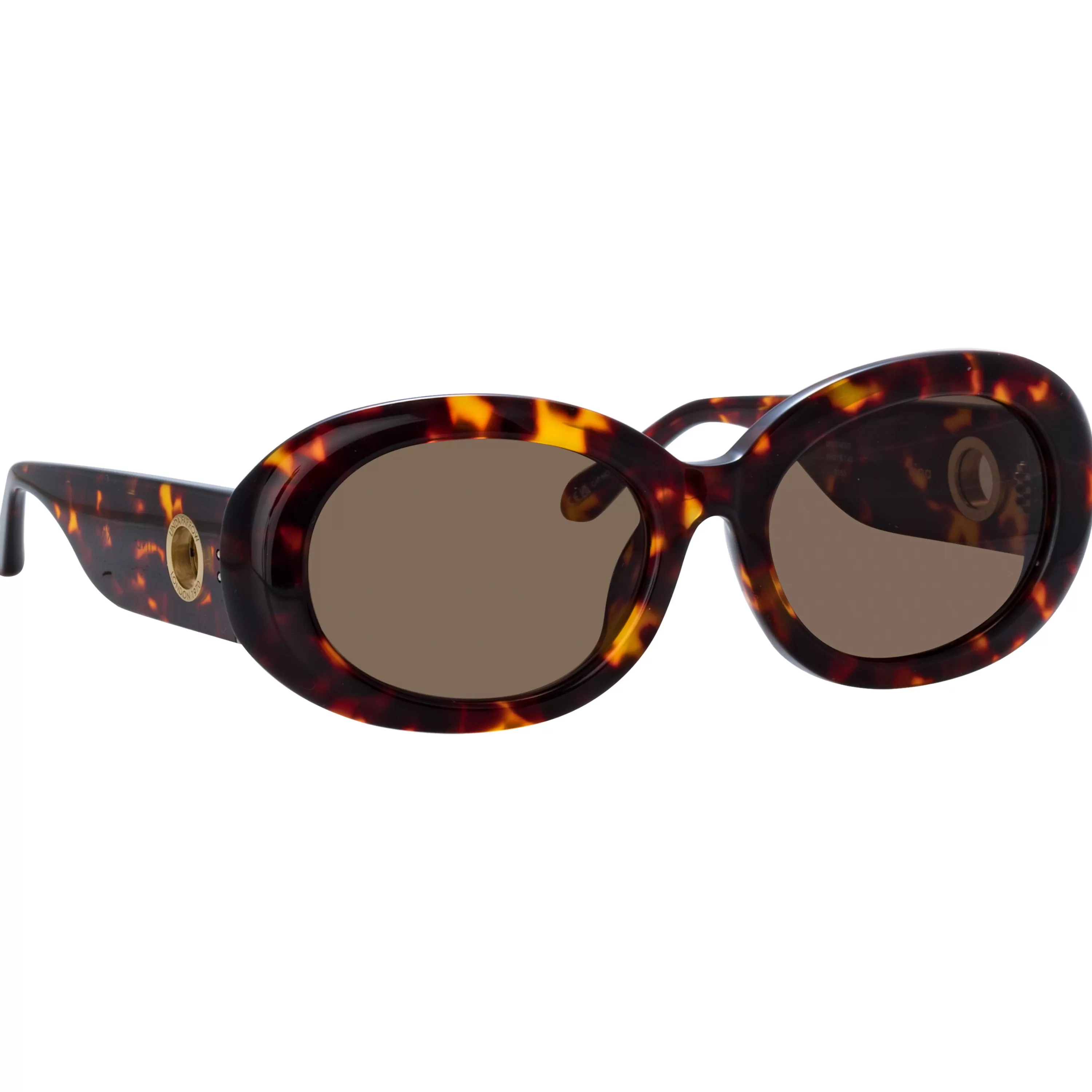 lina_oval_sunglasses_in_tortoiseshell_2.webp Women LINDA FARROW (U.K.) Lina Oval Sunglasses in Tortoiseshell