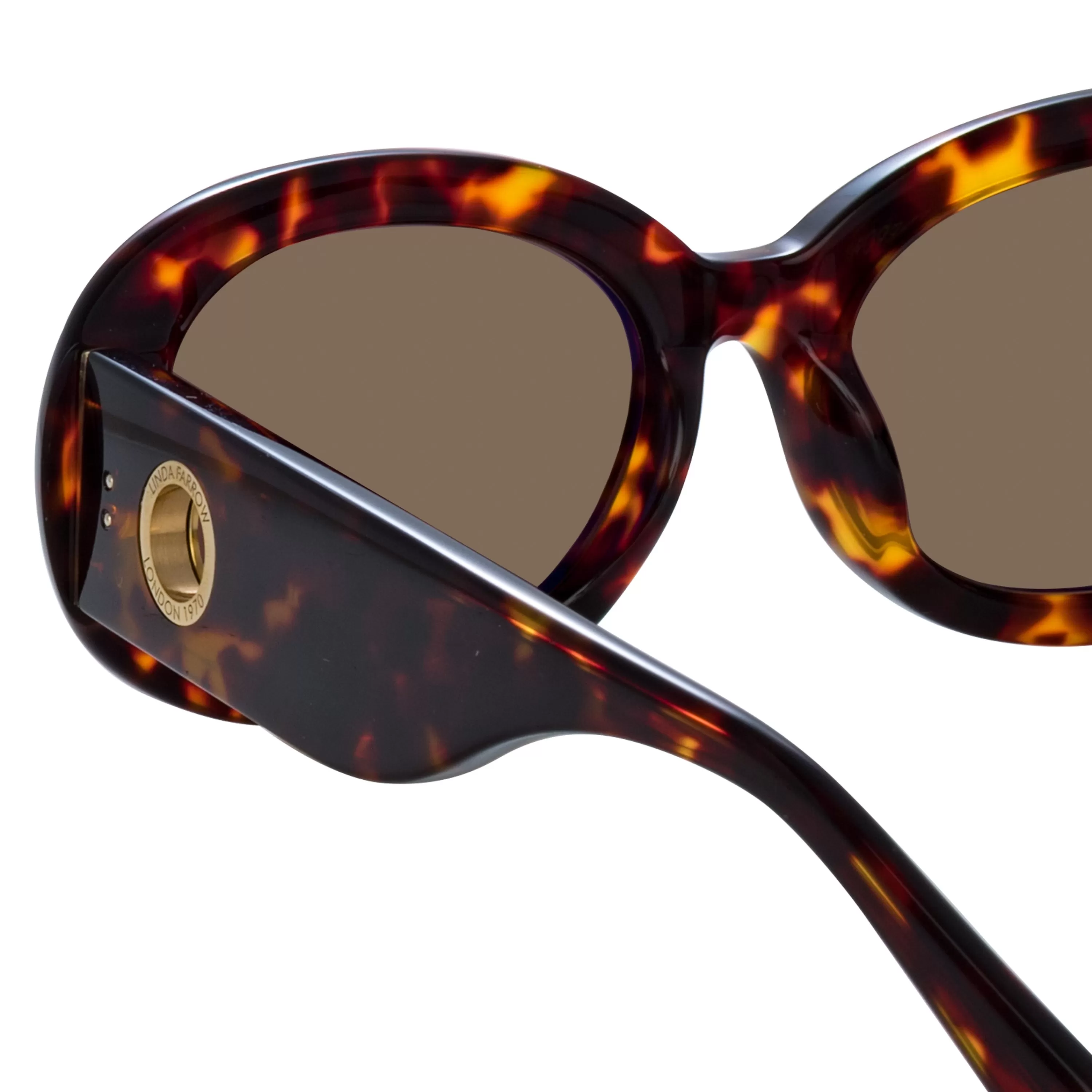 lina_oval_sunglasses_in_tortoiseshell_4.webp Women LINDA FARROW (U.K.) Lina Oval Sunglasses in Tortoiseshell