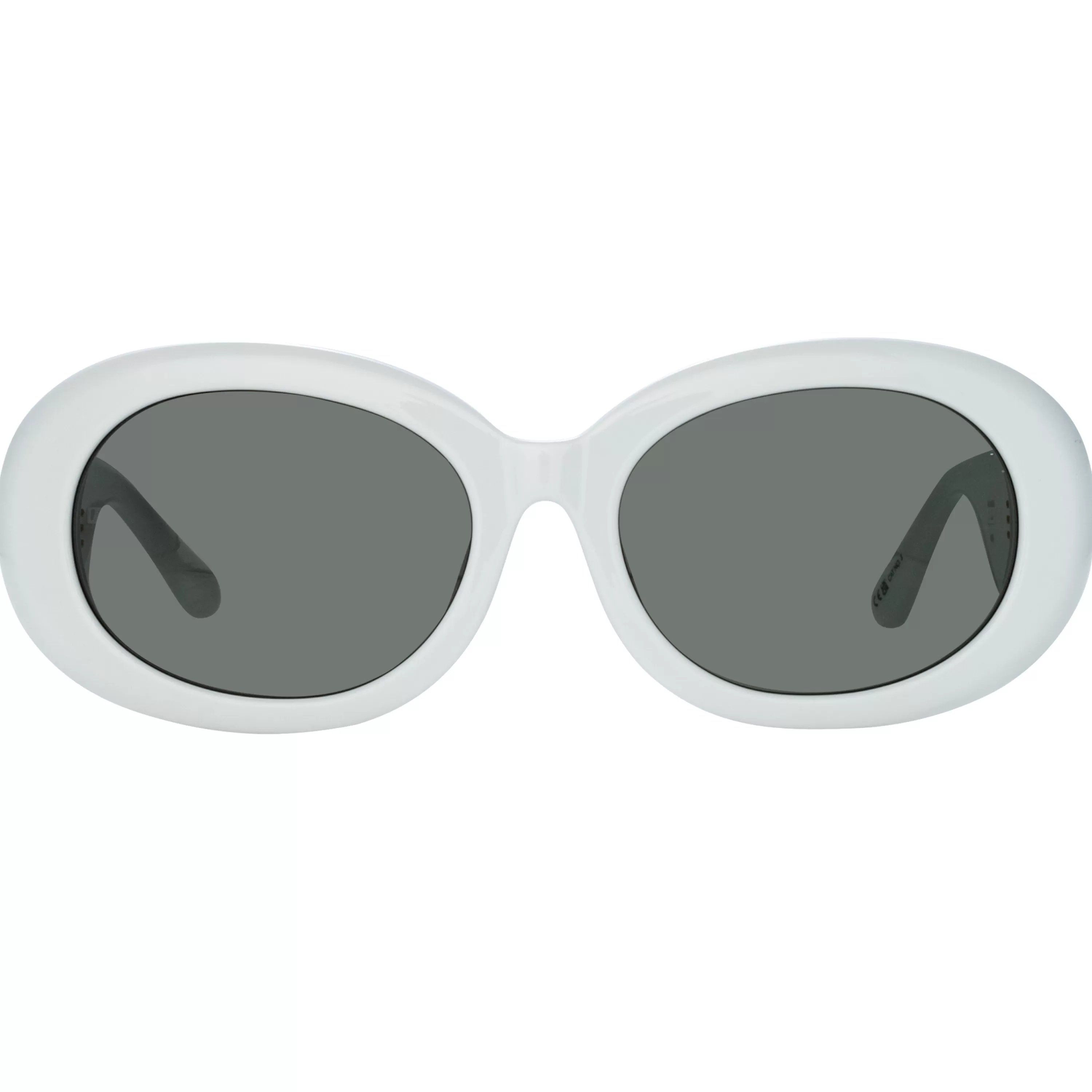 Women LINDA FARROW (U.K.) Lina Oval Sunglasses in White