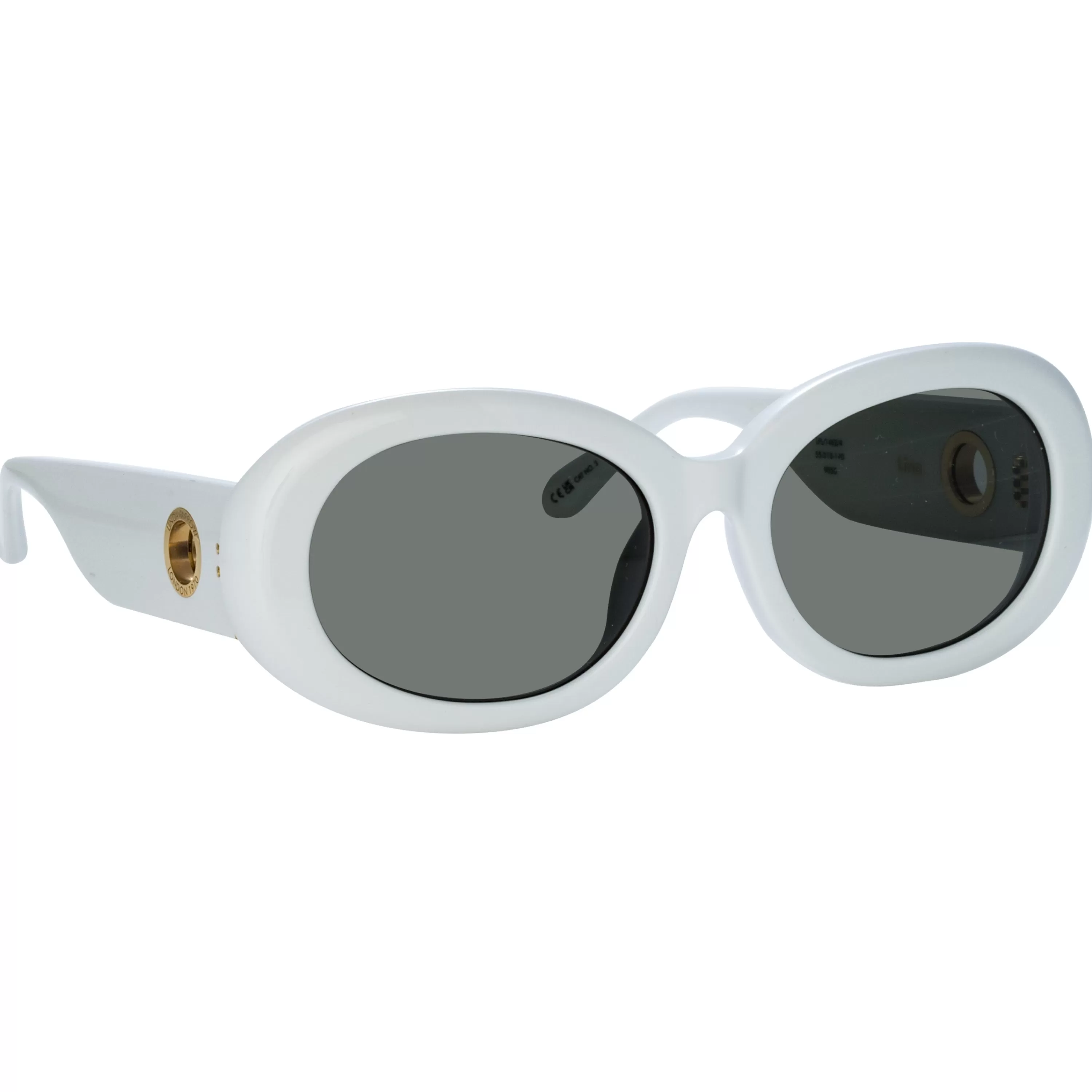 lina_oval_sunglasses_in_white_2.webp Women LINDA FARROW (U.K.) Lina Oval Sunglasses in White