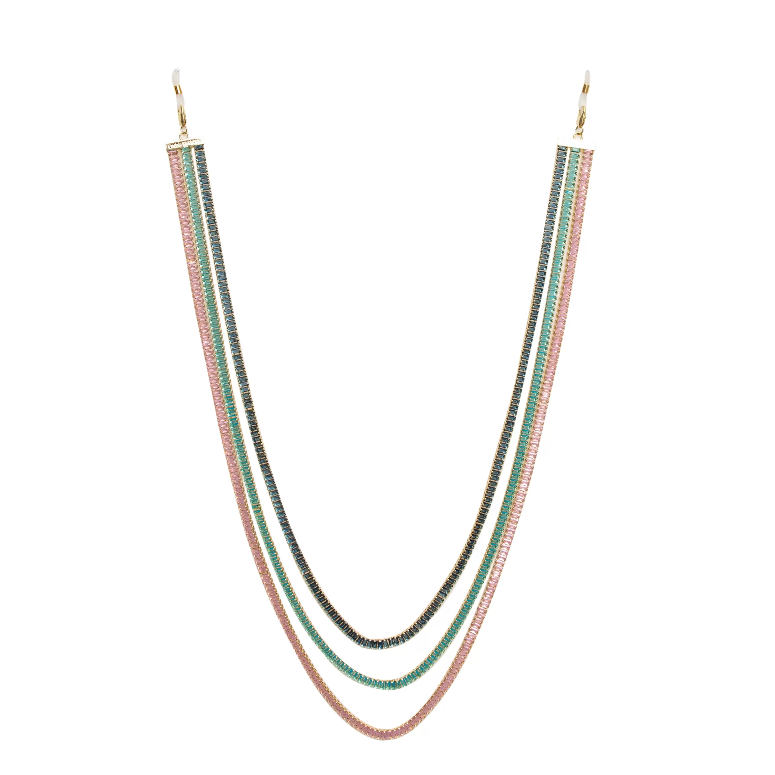 LINDA FARROW (U.K.) Linda Farrow Crystal Chain in Pink Green and Blue