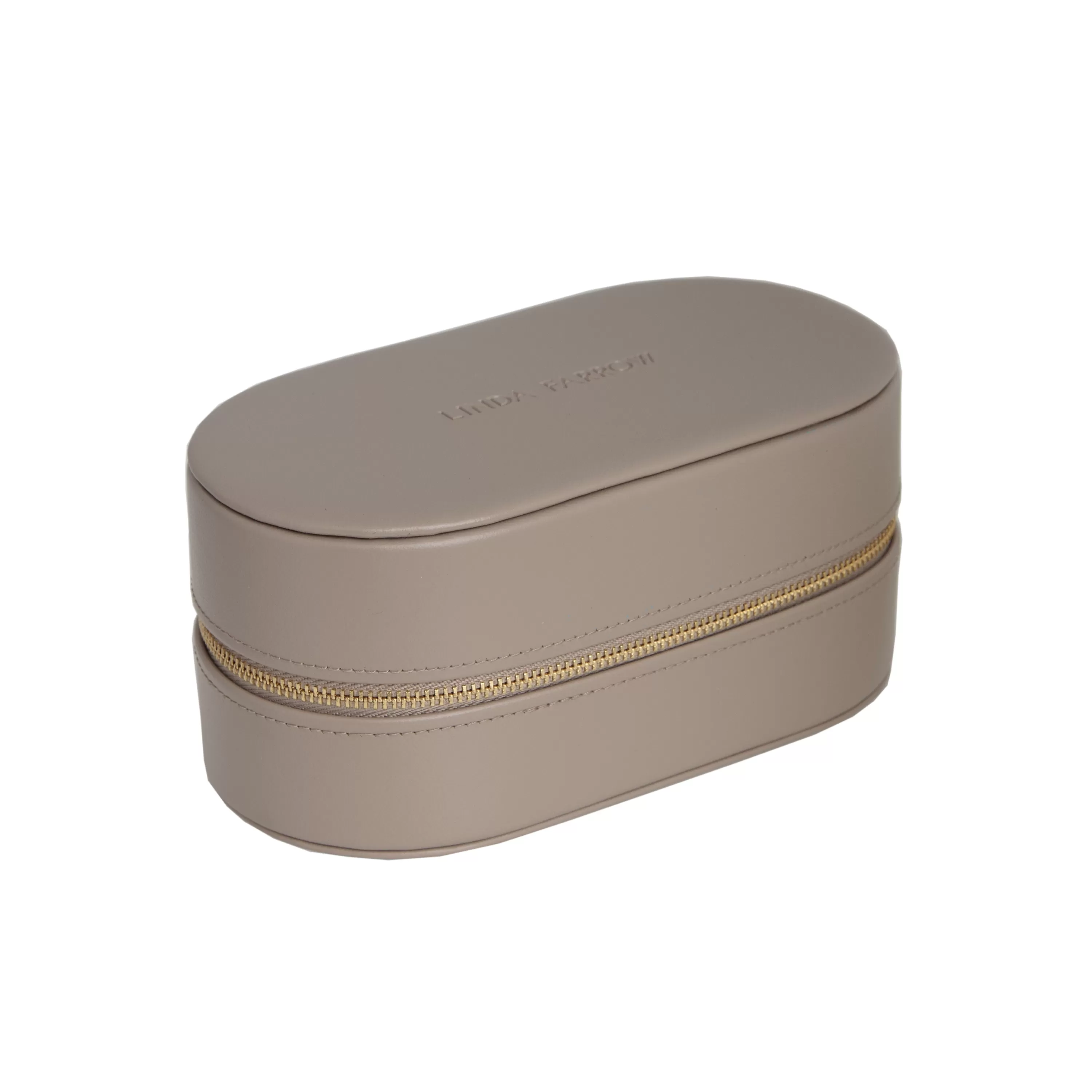 LINDA FARROW (U.K.) Linda Farrow Oval Travel Case in Taupe