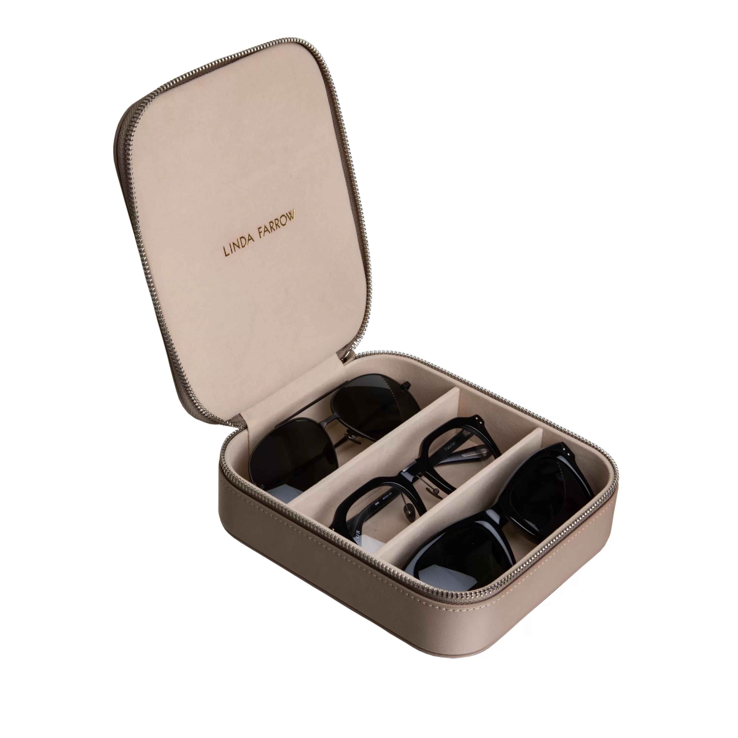 Linda Farrow Square Travel Case in Taupe