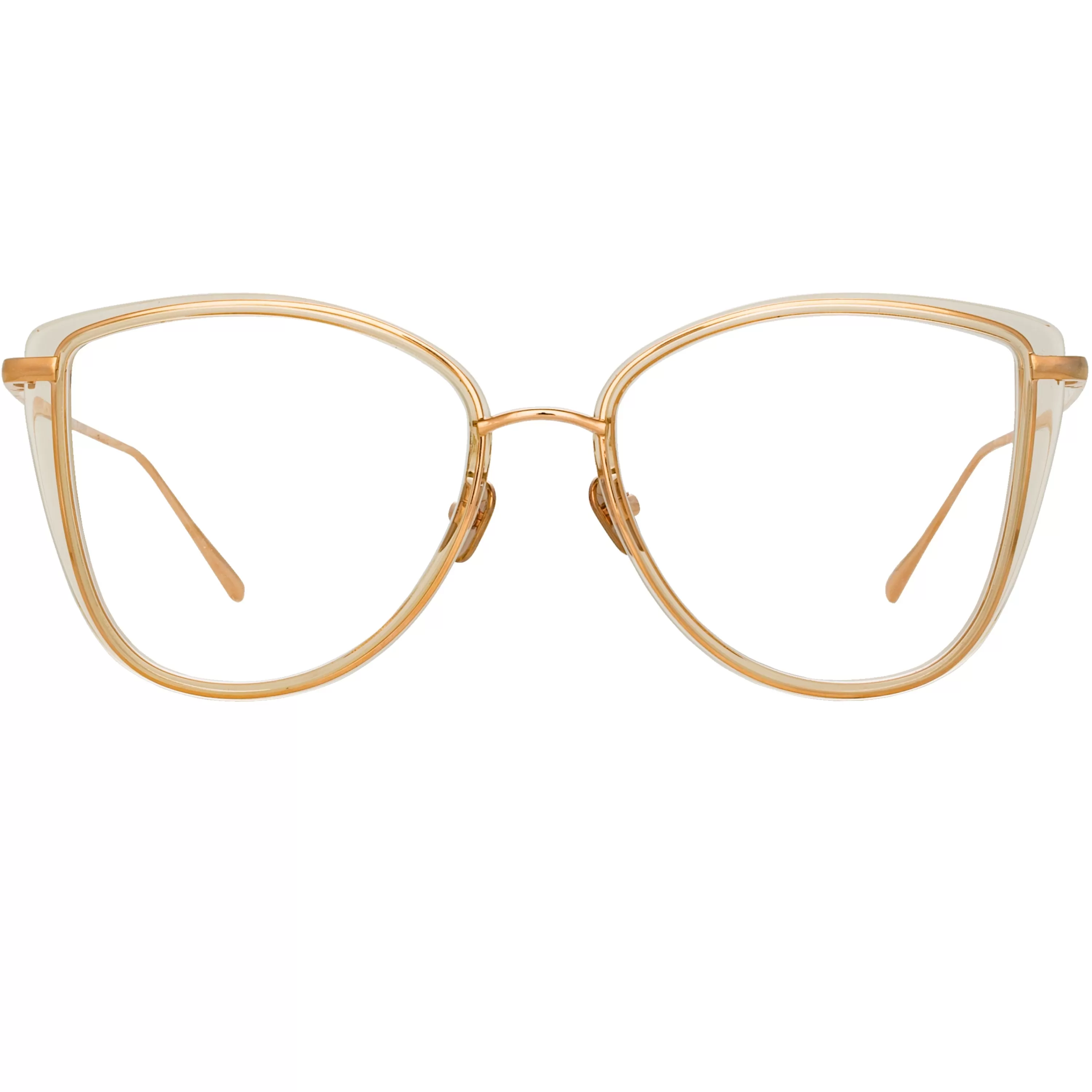LINDA FARROW UK Liza Cat Eye Optical Frame in Ash and Rose Gold