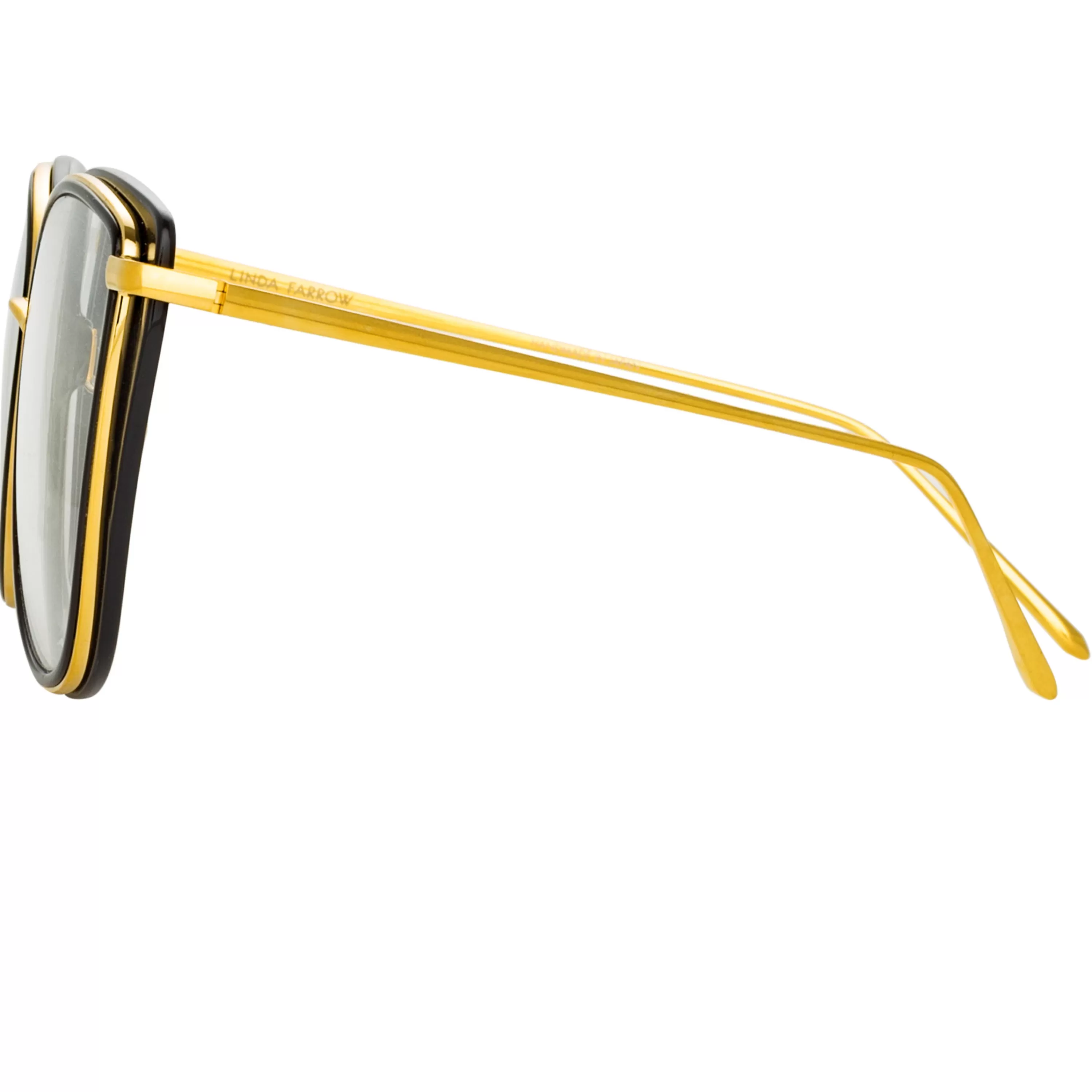 liza_cat_eye_optical_frame_in_black_and_yellow_gold_2.webp LINDA FARROW UK Liza Cat Eye Optical Frame in Black and Yellow Gold