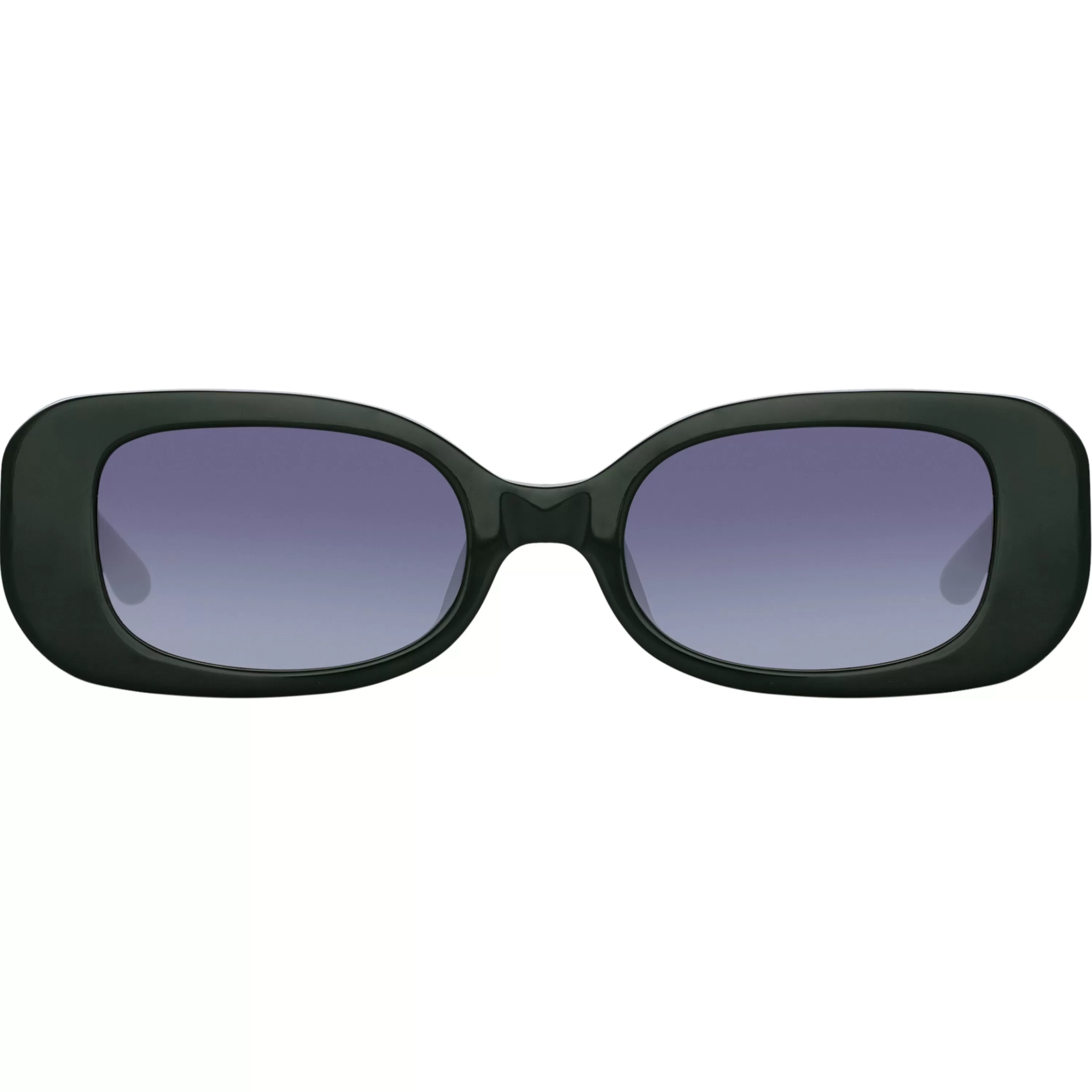 LINDA FARROW (U.K.) Lola Rectangular Sunglasses in Green