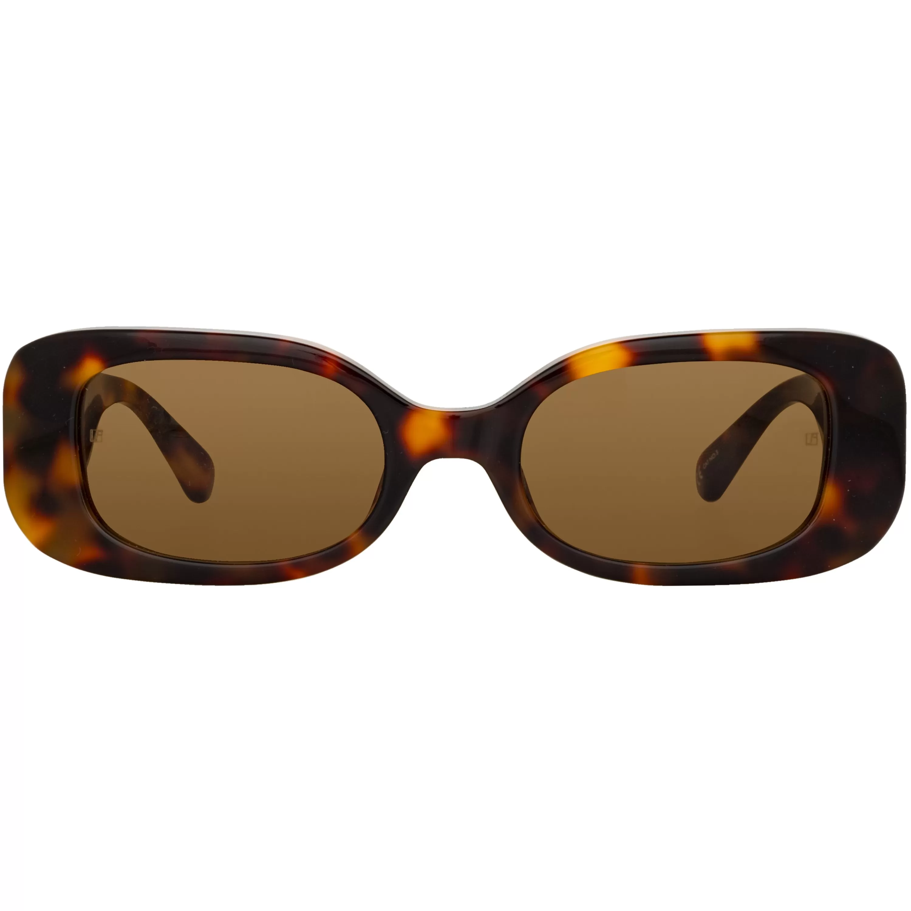 Women LINDA FARROW UK Lola Rectangular Sunglasses in Tortoiseshell