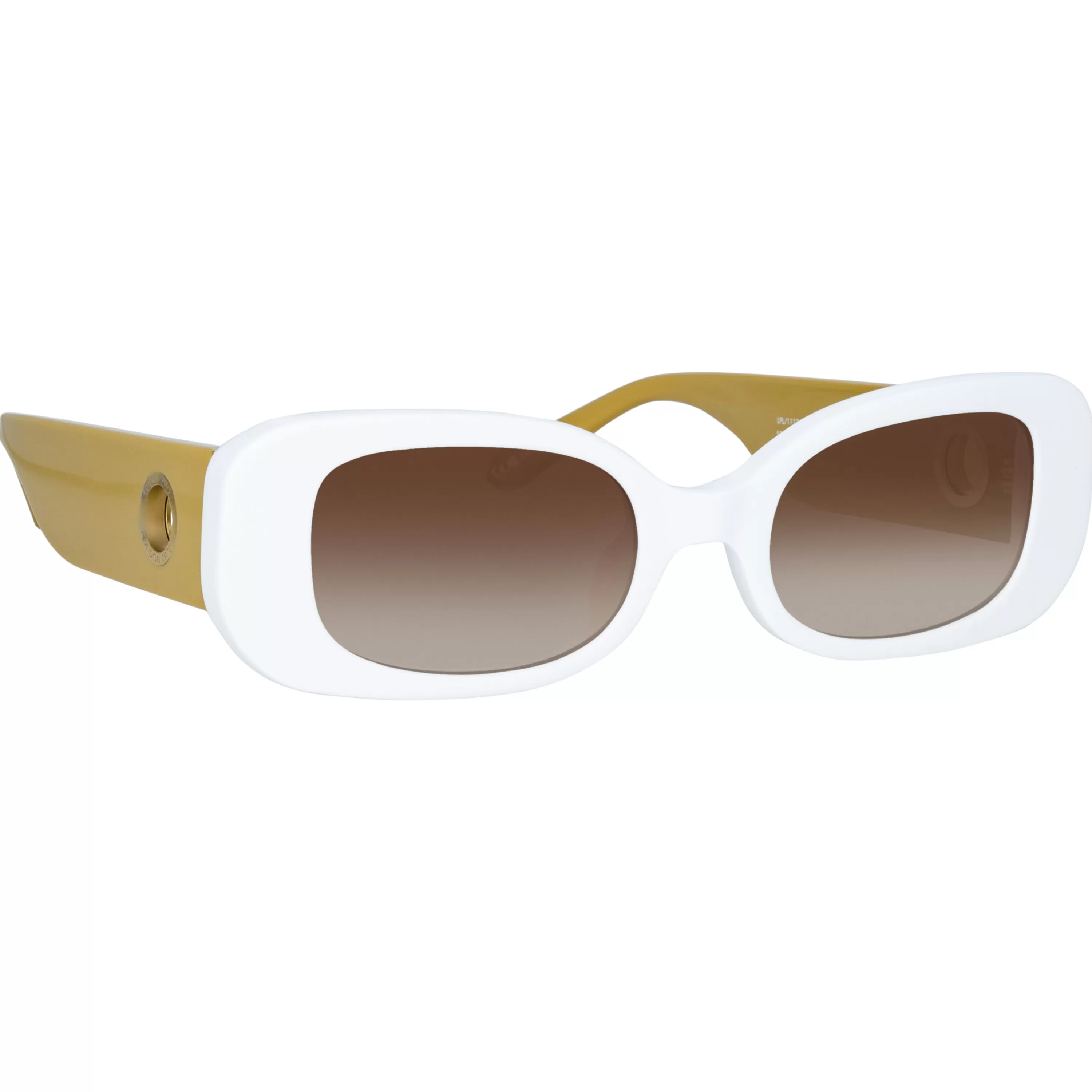 LINDA FARROW (U.K.) Lola Rectangular Sunglasses in White
