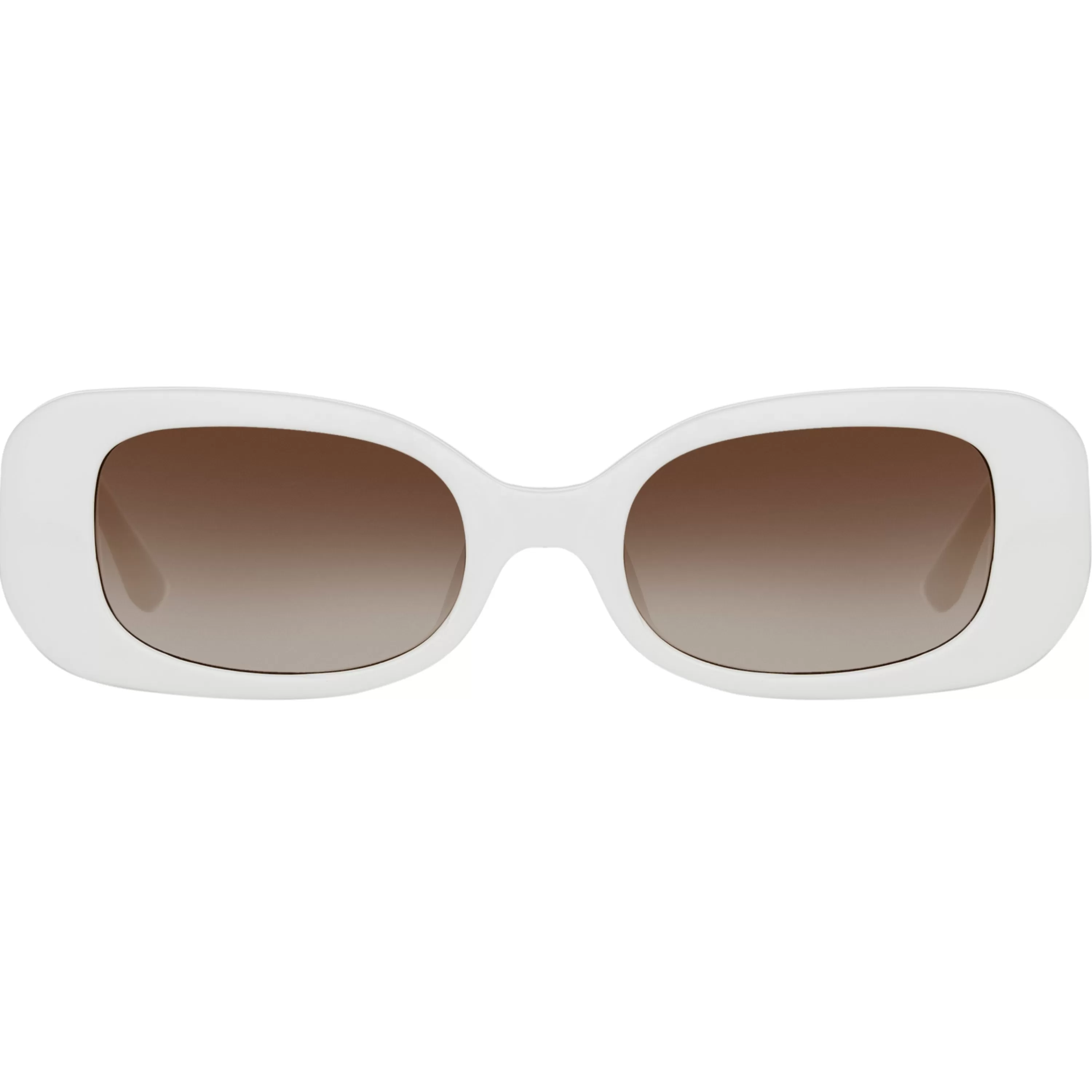 LINDA FARROW (U.K.) Lola Rectangular Sunglasses in White