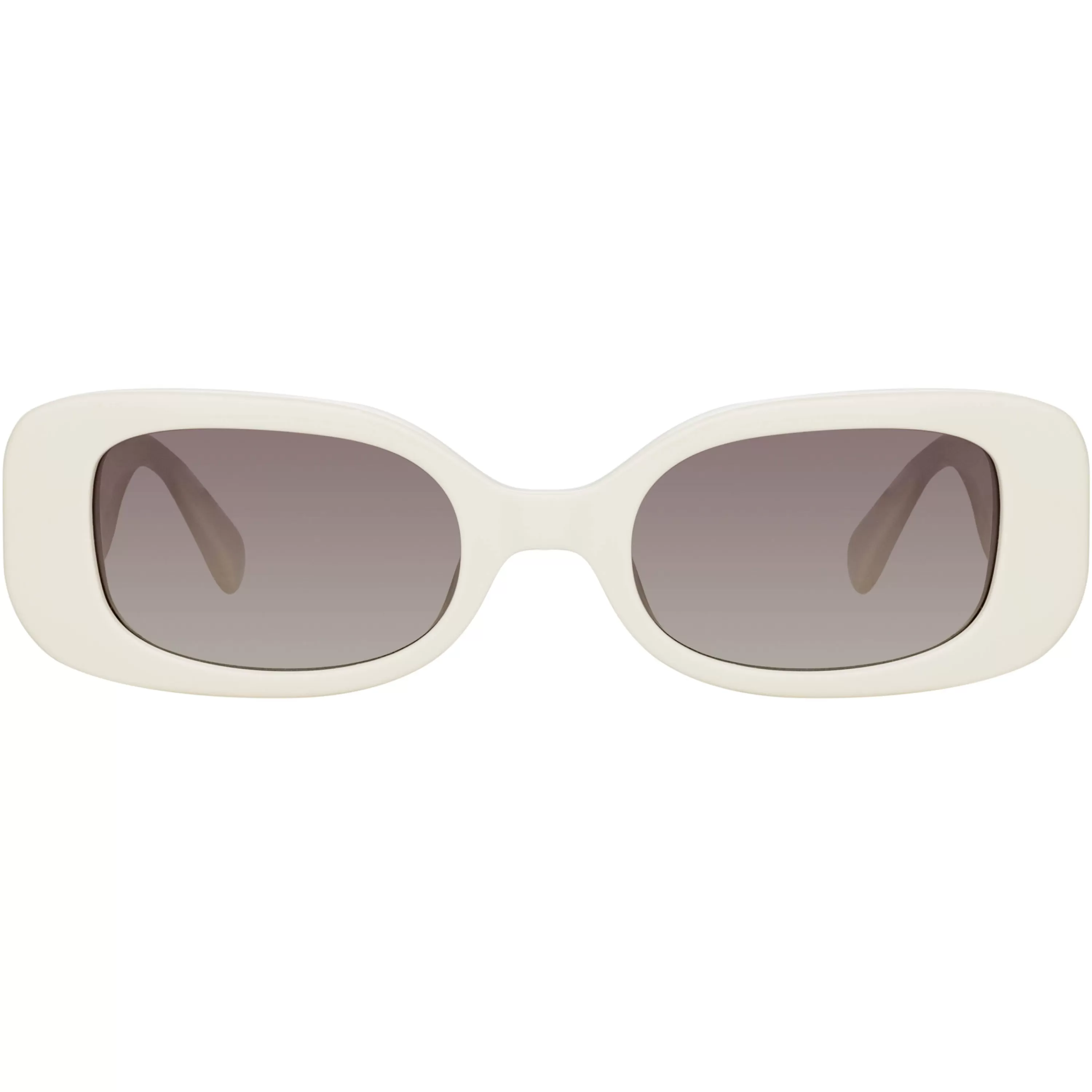 Women LINDA FARROW UK Lola Rectangular Sunglasses in White