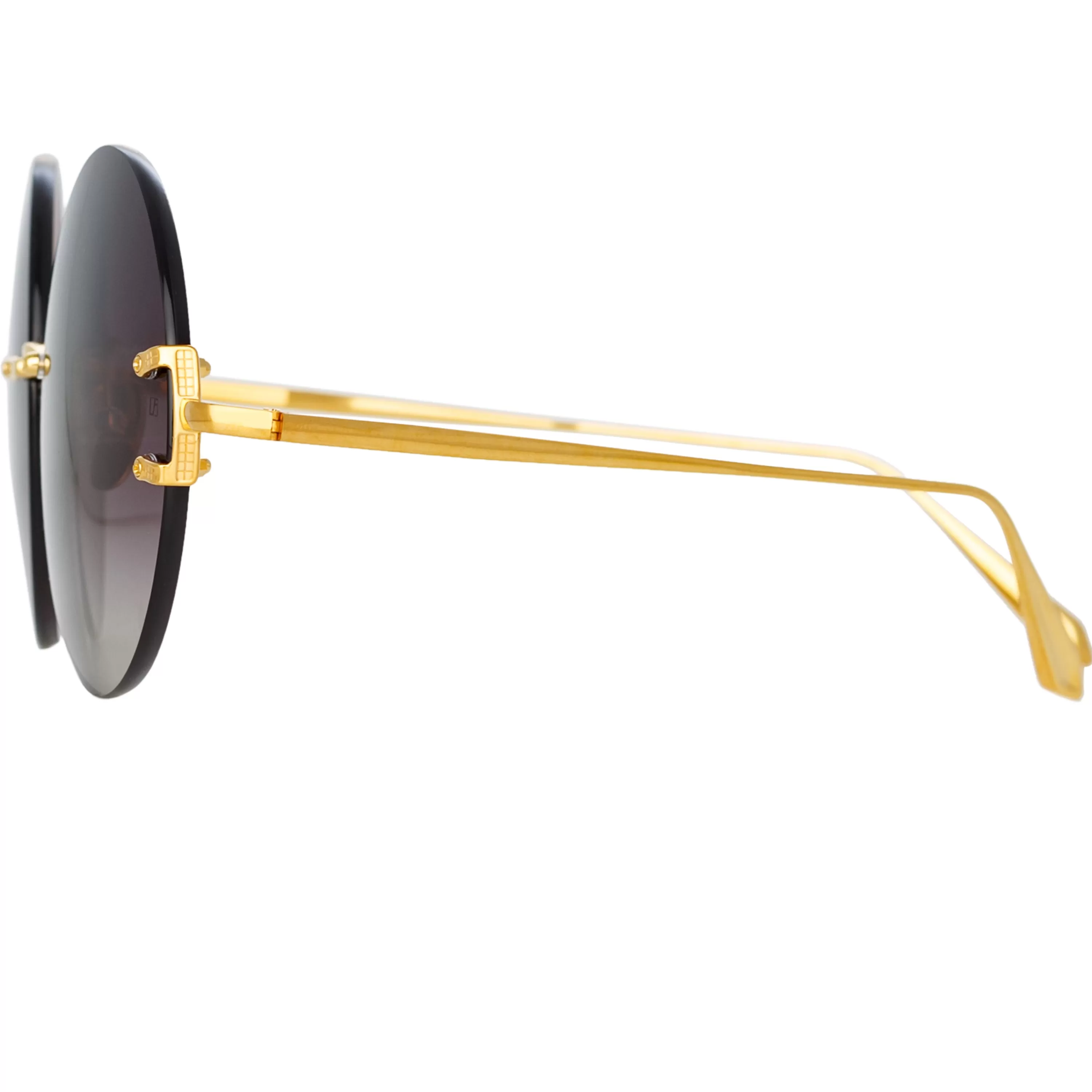 lotus_round_sunglasses_in_yellow_gold_2.webp LINDA FARROW (U.K.) Lotus Round Sunglasses in Yellow Gold