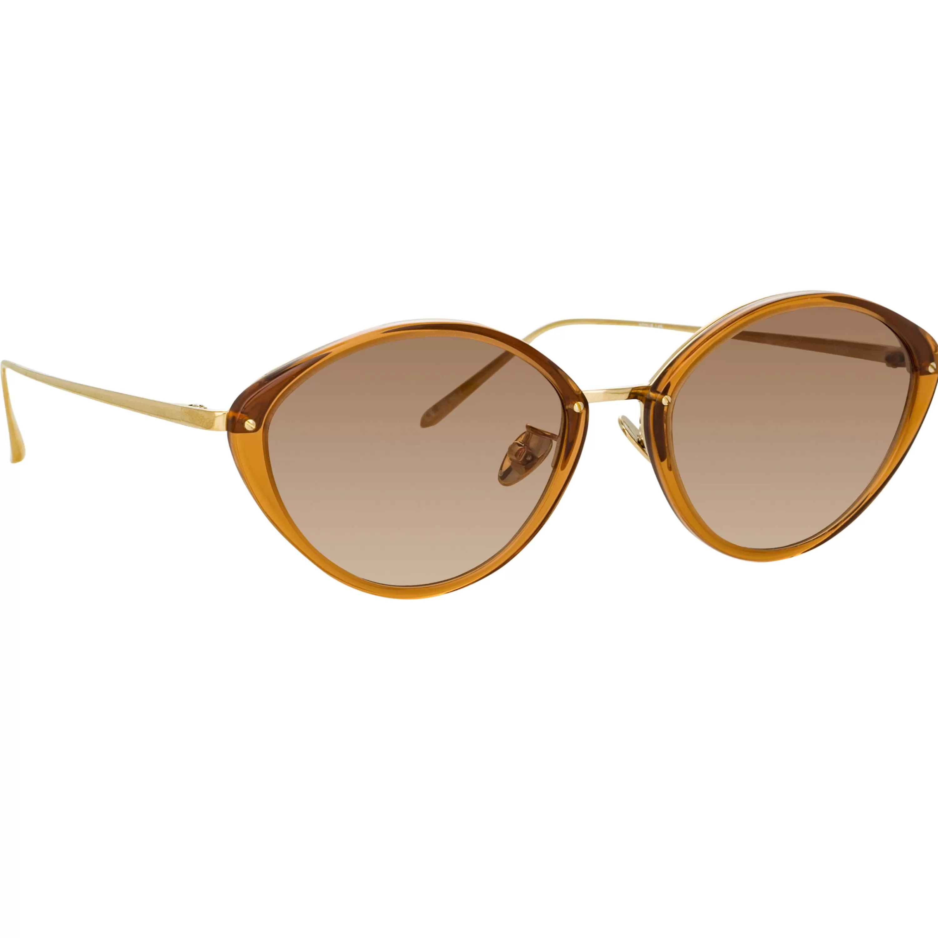 Linda Farrow Lucy Cat Eye Sunglasses in Tobacco